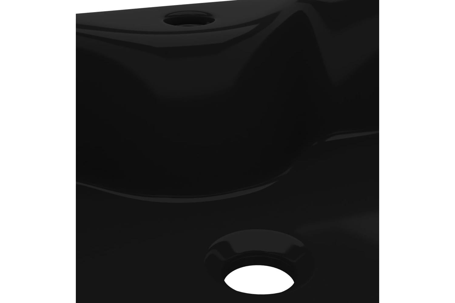 Vidaxl 141937 Ceramic Bathroom Sink Basin With Faucet Hole Black Square-6