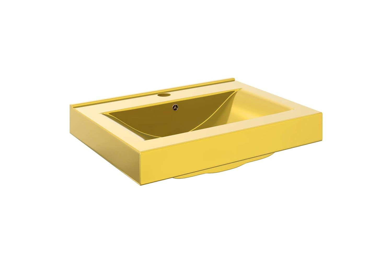 vidaXL 143503 Wash Basin With Overflow 60x46x16cm Ceramic Gold