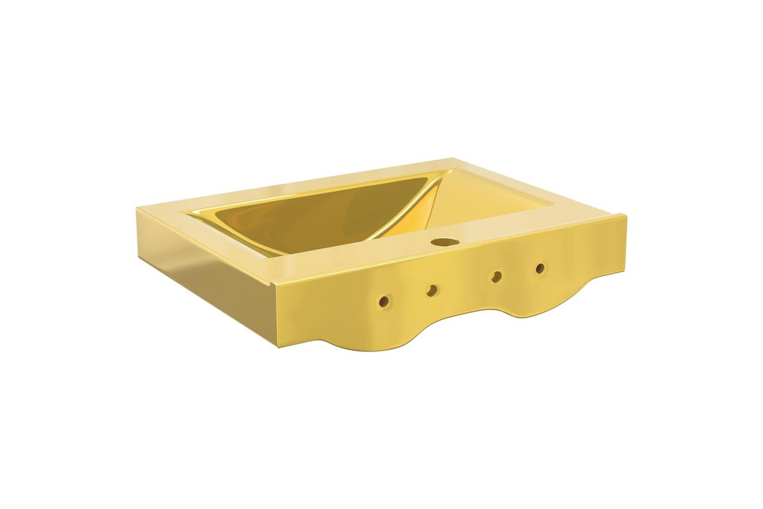 vidaXL 143503 Wash Basin With Overflow 60x46x16cm Ceramic Gold-6