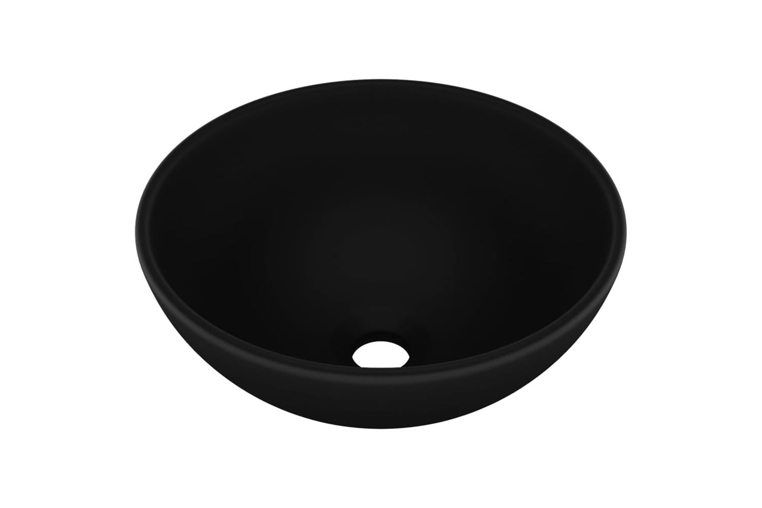 vidaXL 146975 Luxury Bathroom Basin Round Matt Black 32.5x14cm Ceramic