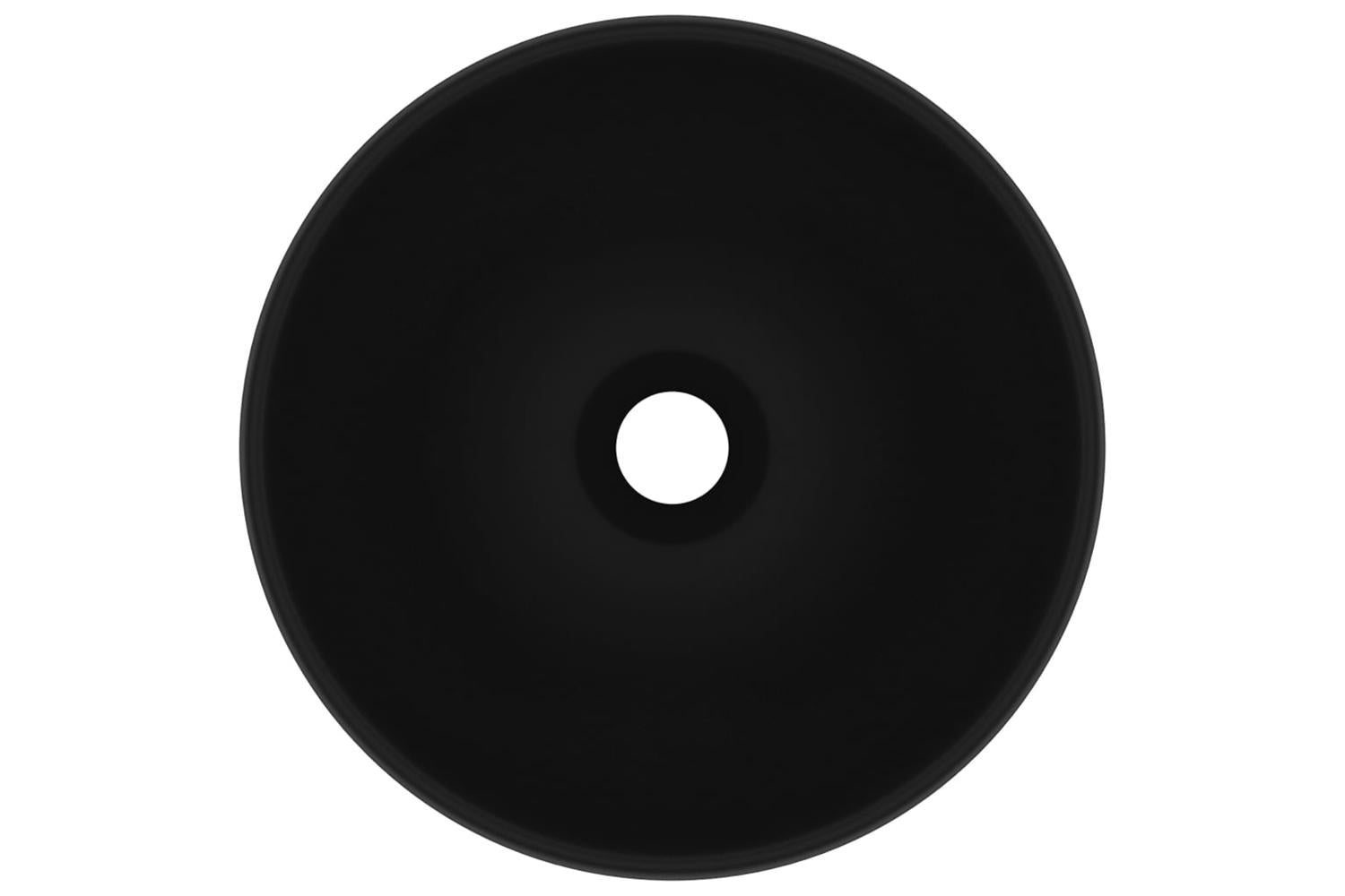vidaXL 146975 Luxury Bathroom Basin Round Matt Black 32.5x14cm Ceramic-3