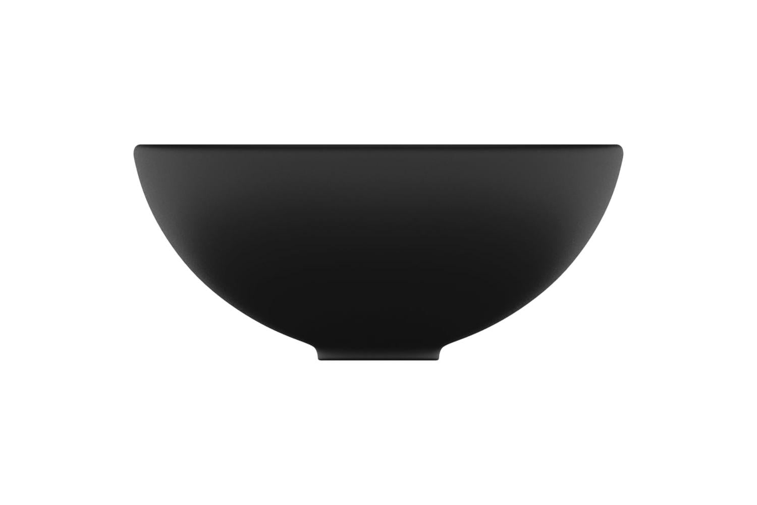 vidaXL 146975 Luxury Bathroom Basin Round Matt Black 32.5x14cm Ceramic-4