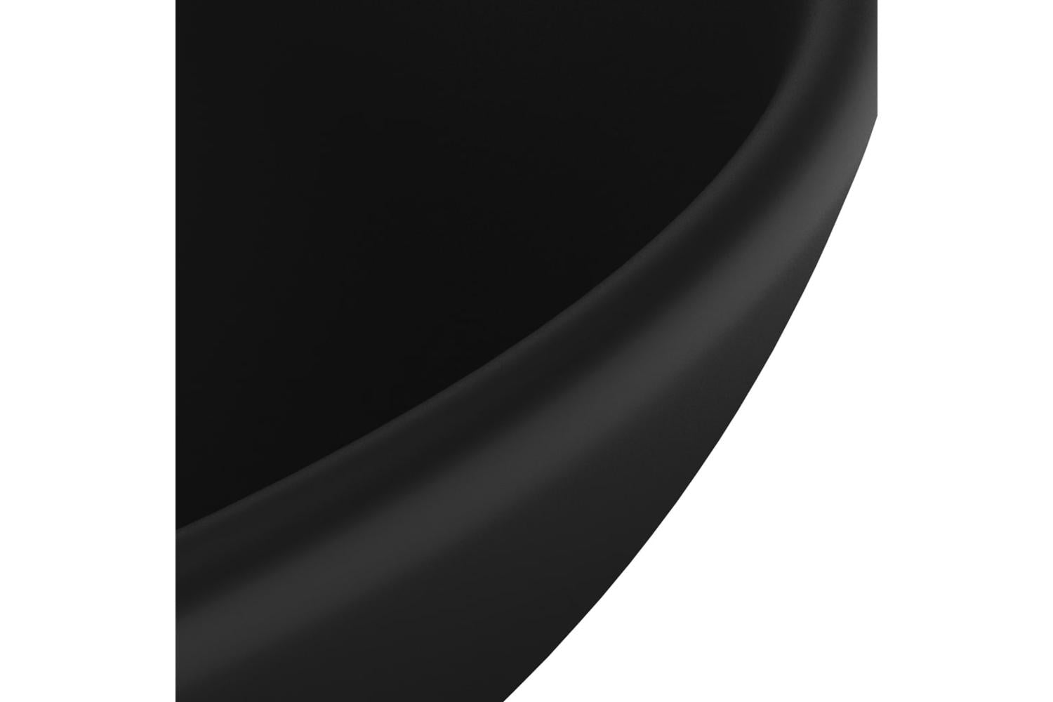 vidaXL 146975 Luxury Bathroom Basin Round Matt Black 32.5x14cm Ceramic-5