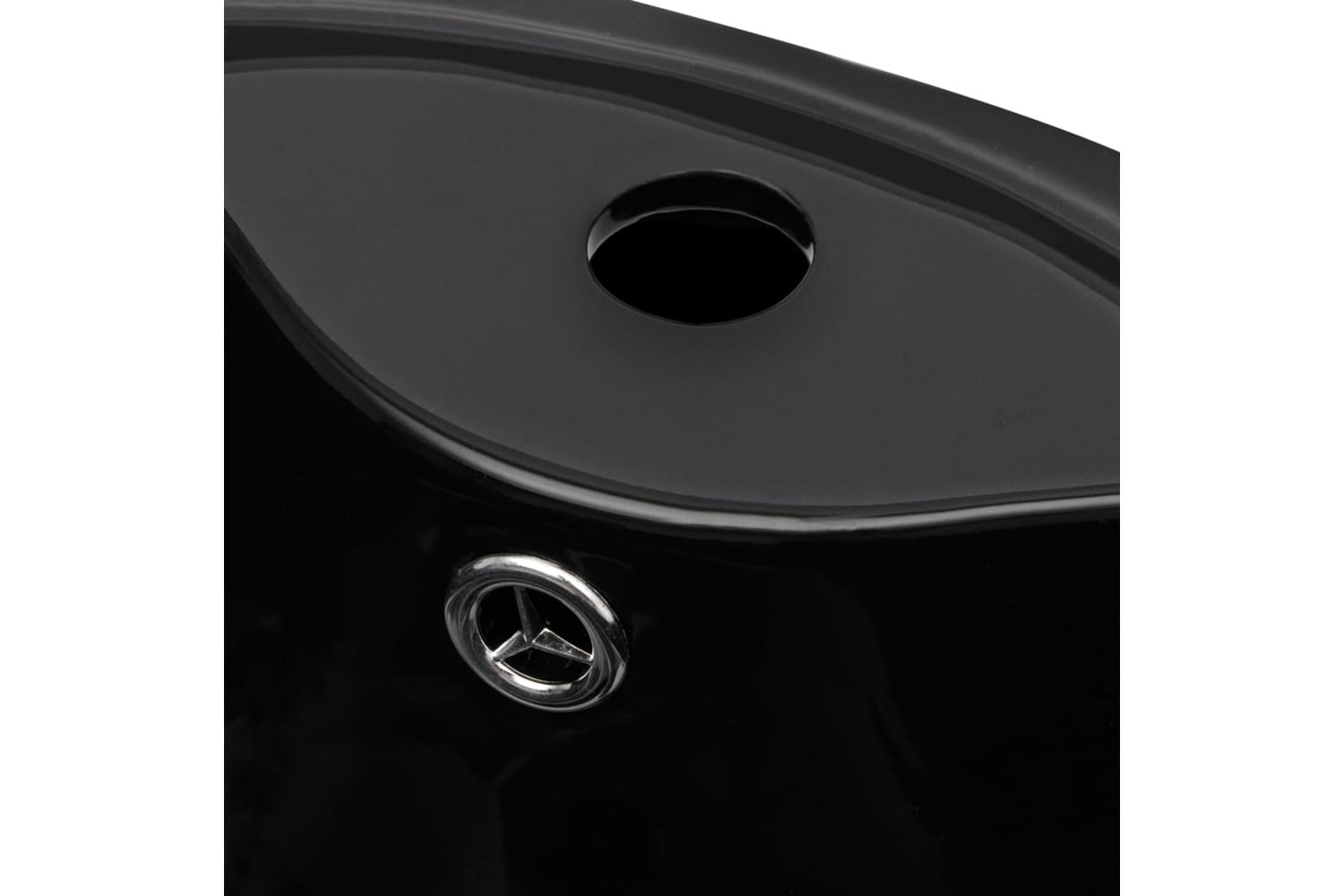 Vidaxl 141943 Ceramic Stand Bathroom Sink Basin Faucet/overflow Hole Black Round-5