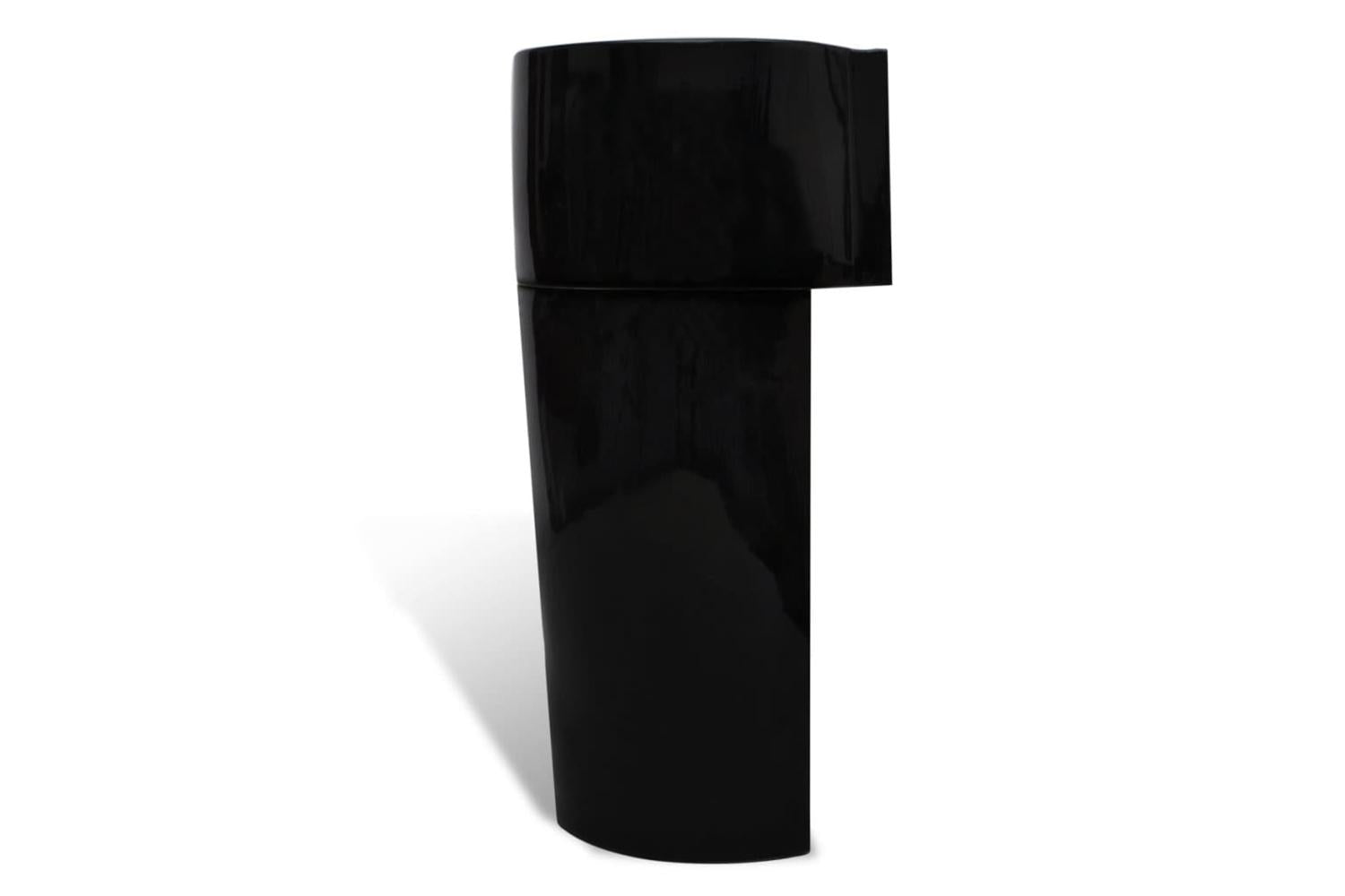 Vidaxl 141943 Ceramic Stand Bathroom Sink Basin Faucet/overflow Hole Black Round-6