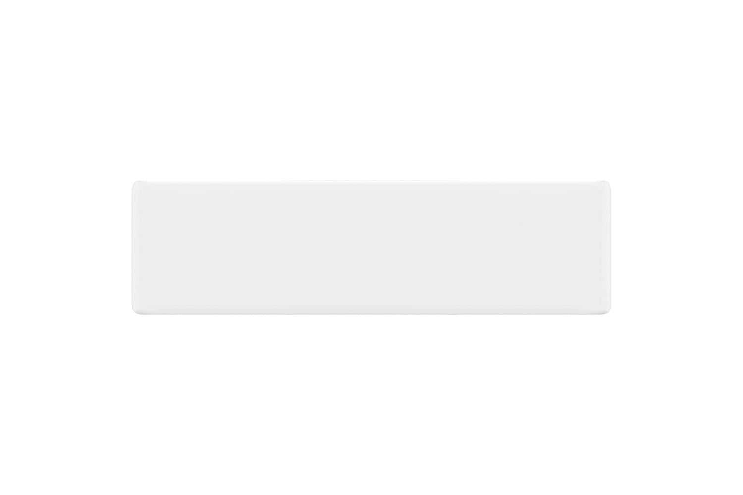 Vidaxl 141936 Ceramic Bathroom Sink Basin With Faucet Hole White Square-3