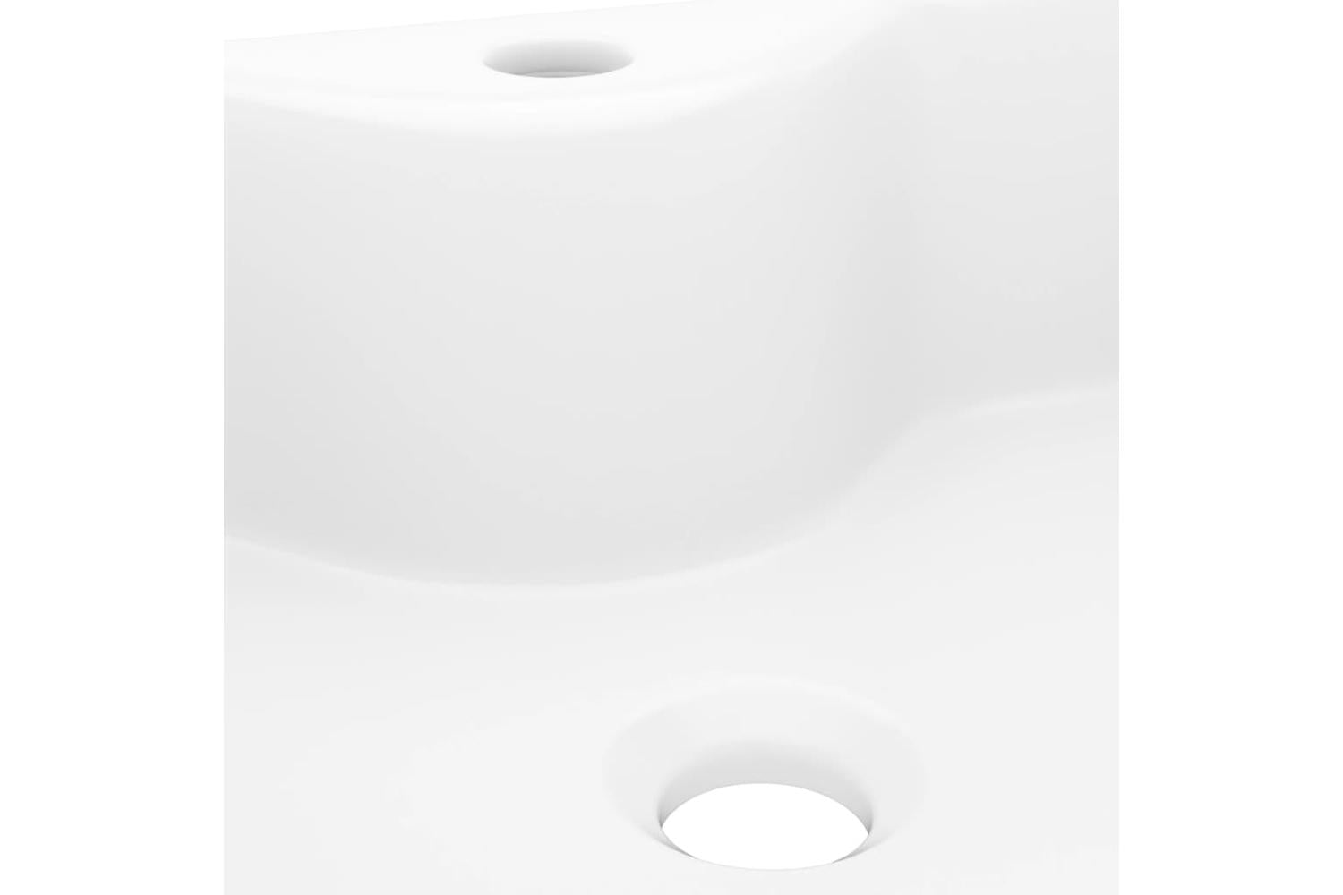 Vidaxl 141936 Ceramic Bathroom Sink Basin With Faucet Hole White Square-6