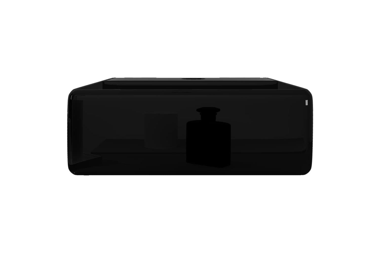 Vidaxl 141941 Ceramic Bathroom Sink Basin With Faucet Hole Black Square-5