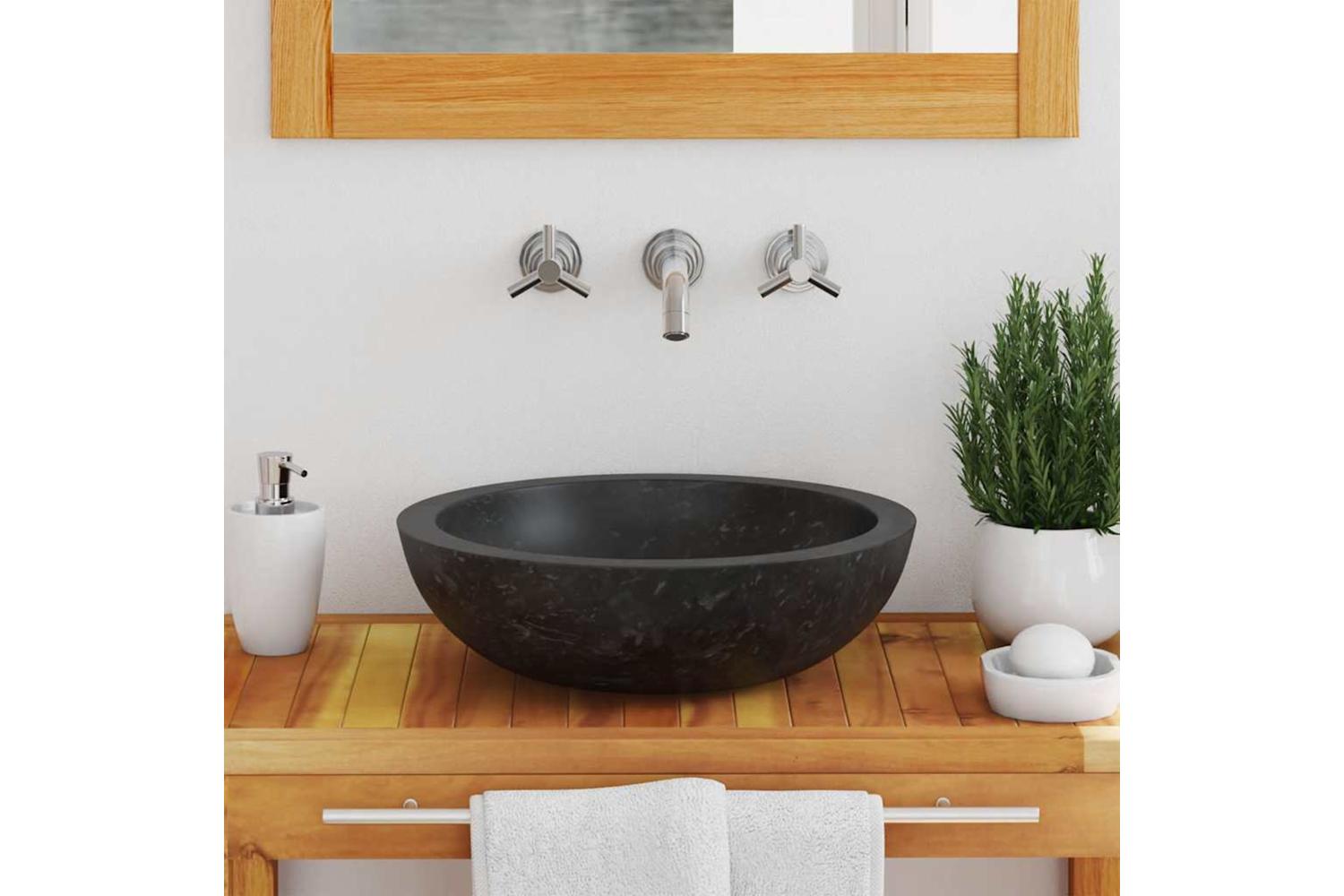 Vidaxl Sink 40x12 Cm Marble Black-3