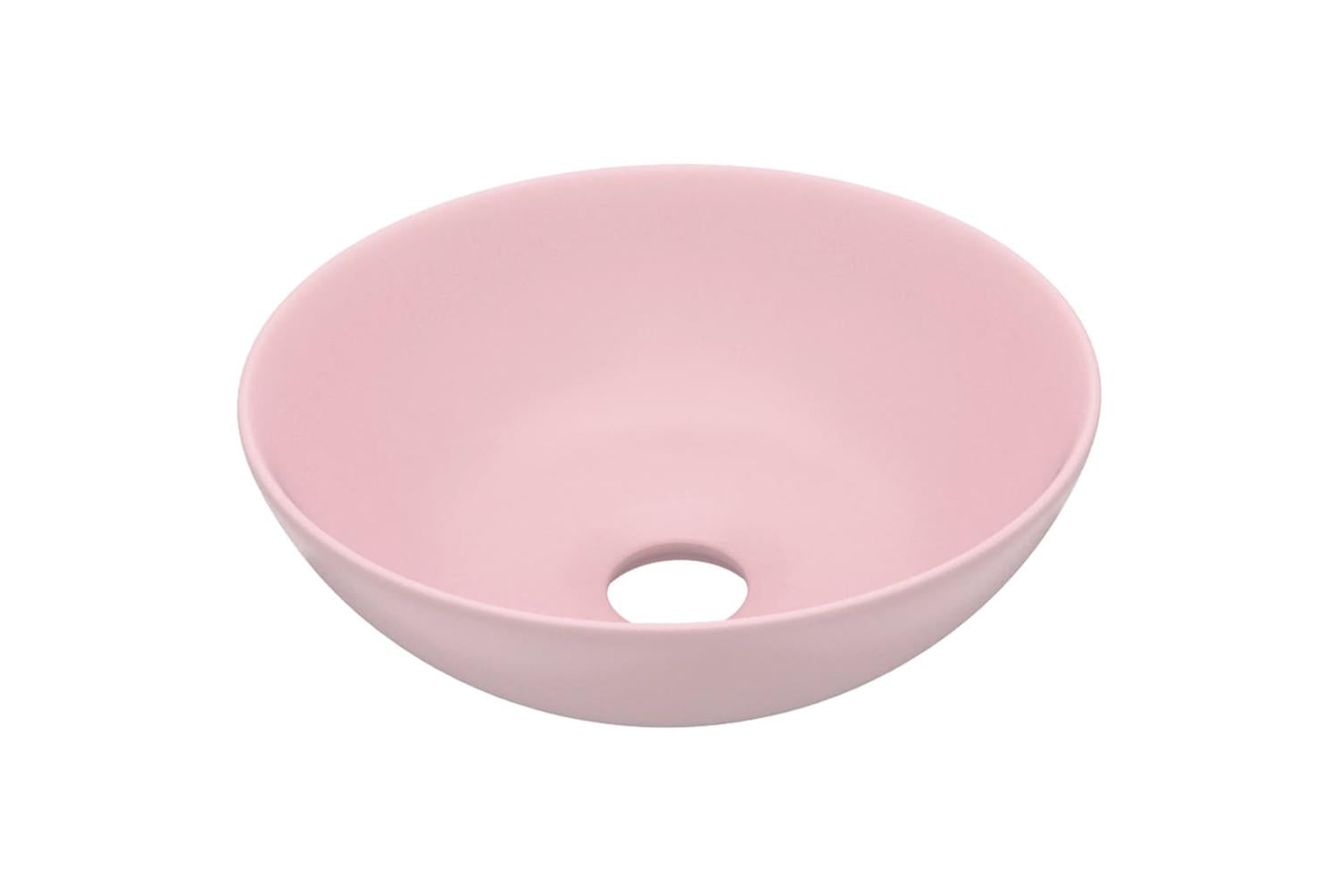 Vidaxl 146977 Bathroom Sink Ceramic Matt Pink Round