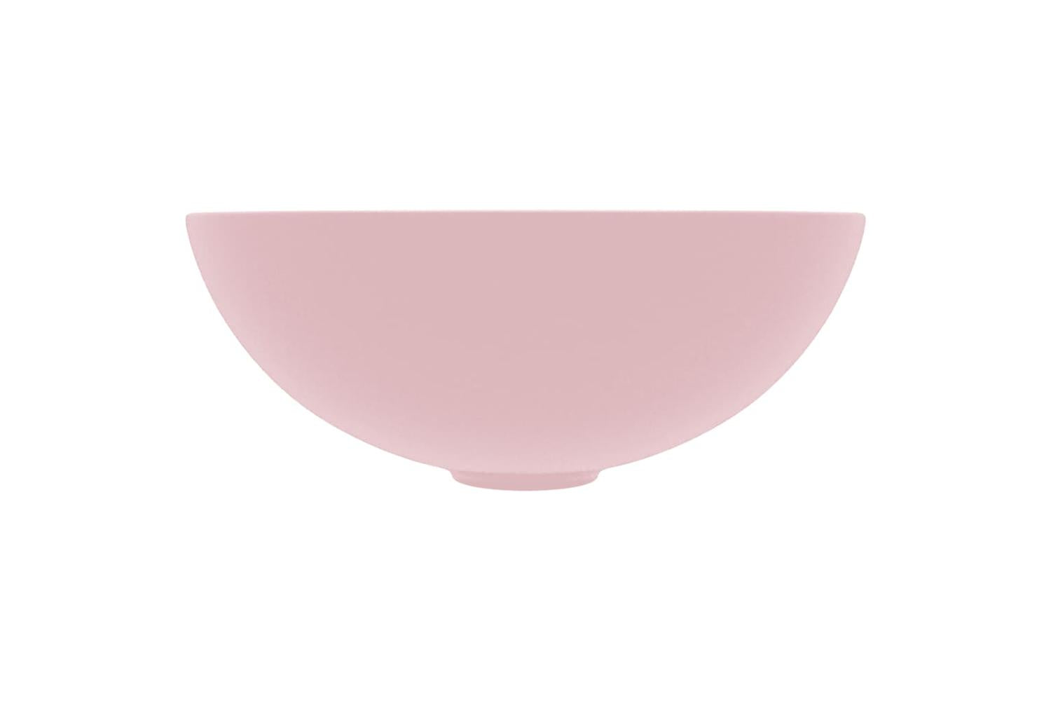 Vidaxl 146977 Bathroom Sink Ceramic Matt Pink Round-3
