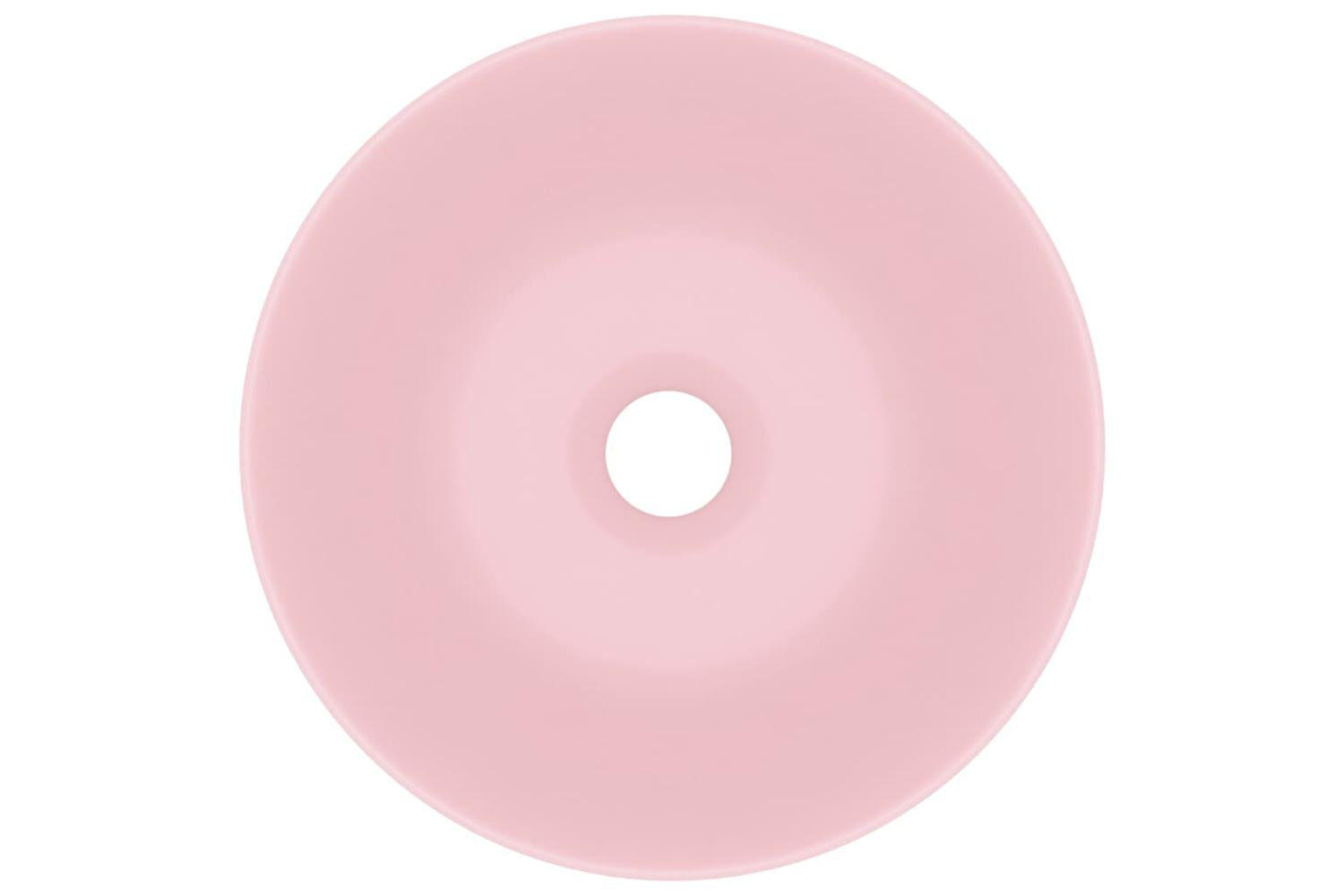 Vidaxl 146977 Bathroom Sink Ceramic Matt Pink Round-4