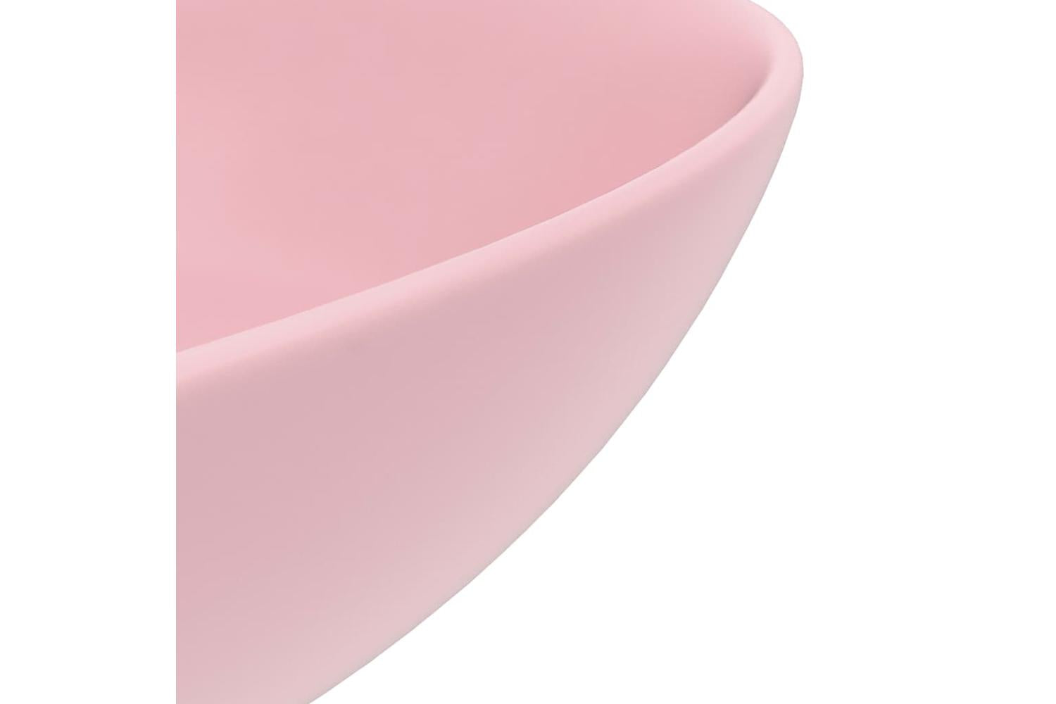 Vidaxl 146977 Bathroom Sink Ceramic Matt Pink Round-5