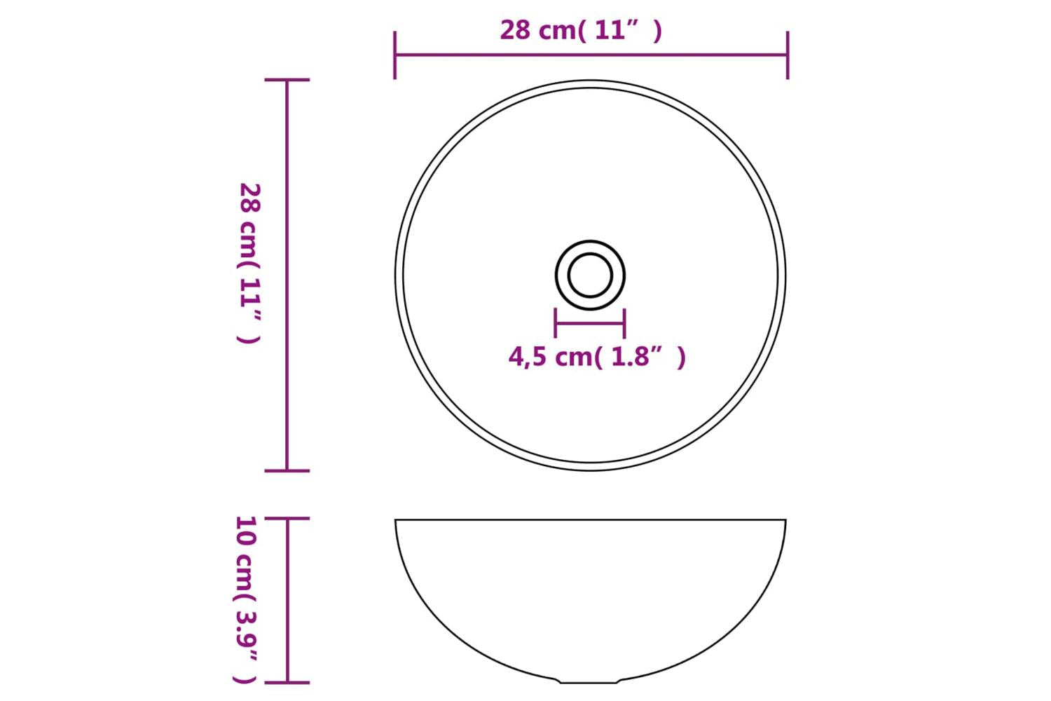 Vidaxl 146977 Bathroom Sink Ceramic Matt Pink Round-6