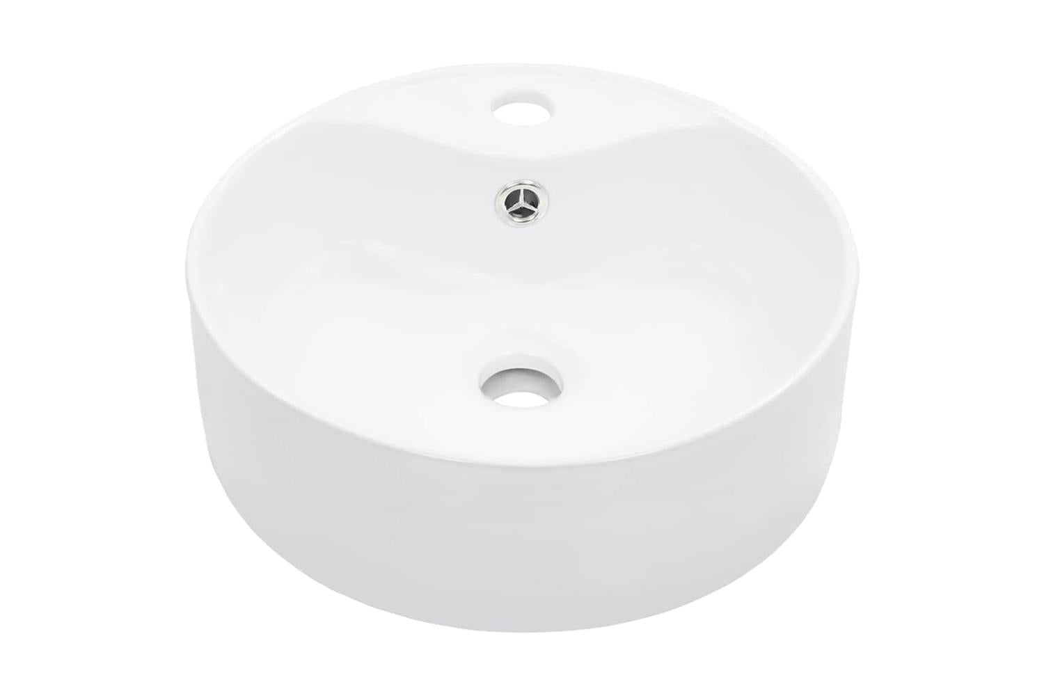 vidaXL 143911 Wash Basin With Overflow 36x13cm Ceramic White-2