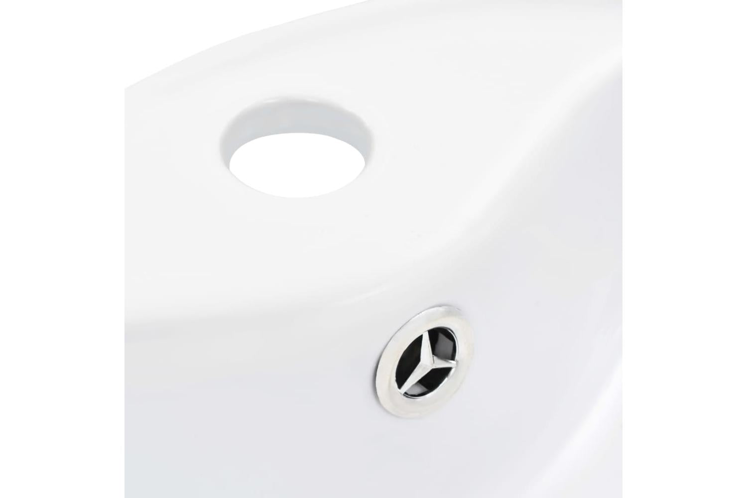 vidaXL 143911 Wash Basin With Overflow 36x13cm Ceramic White-5