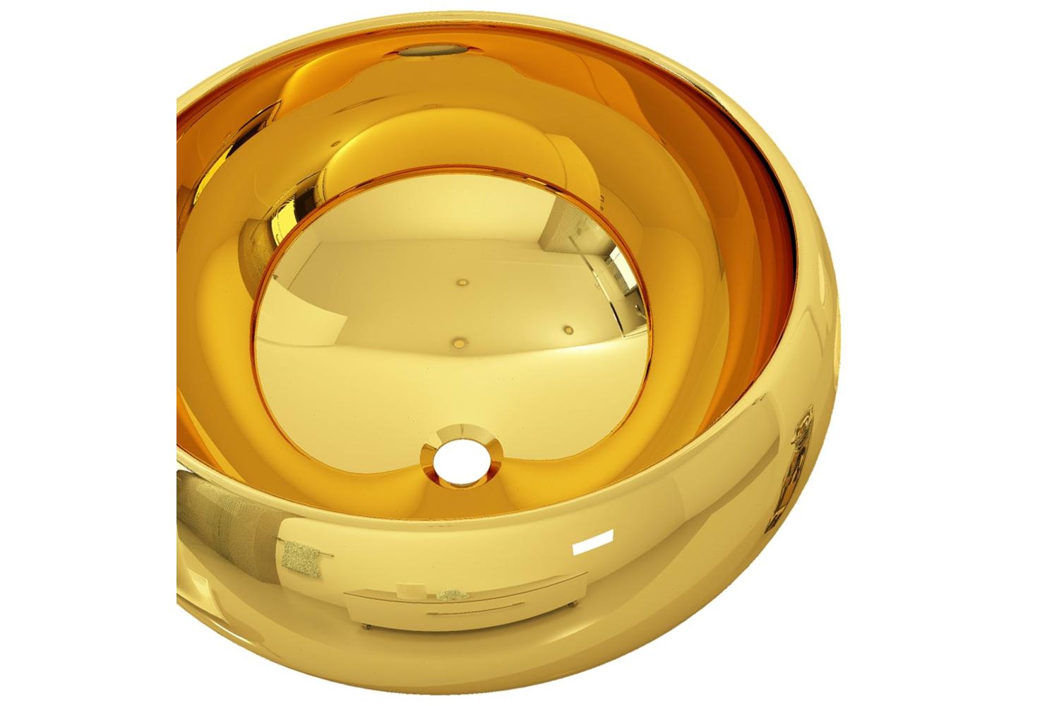 vidaXL 143498 Wash Basin 40x15cm Ceramic Gold-4