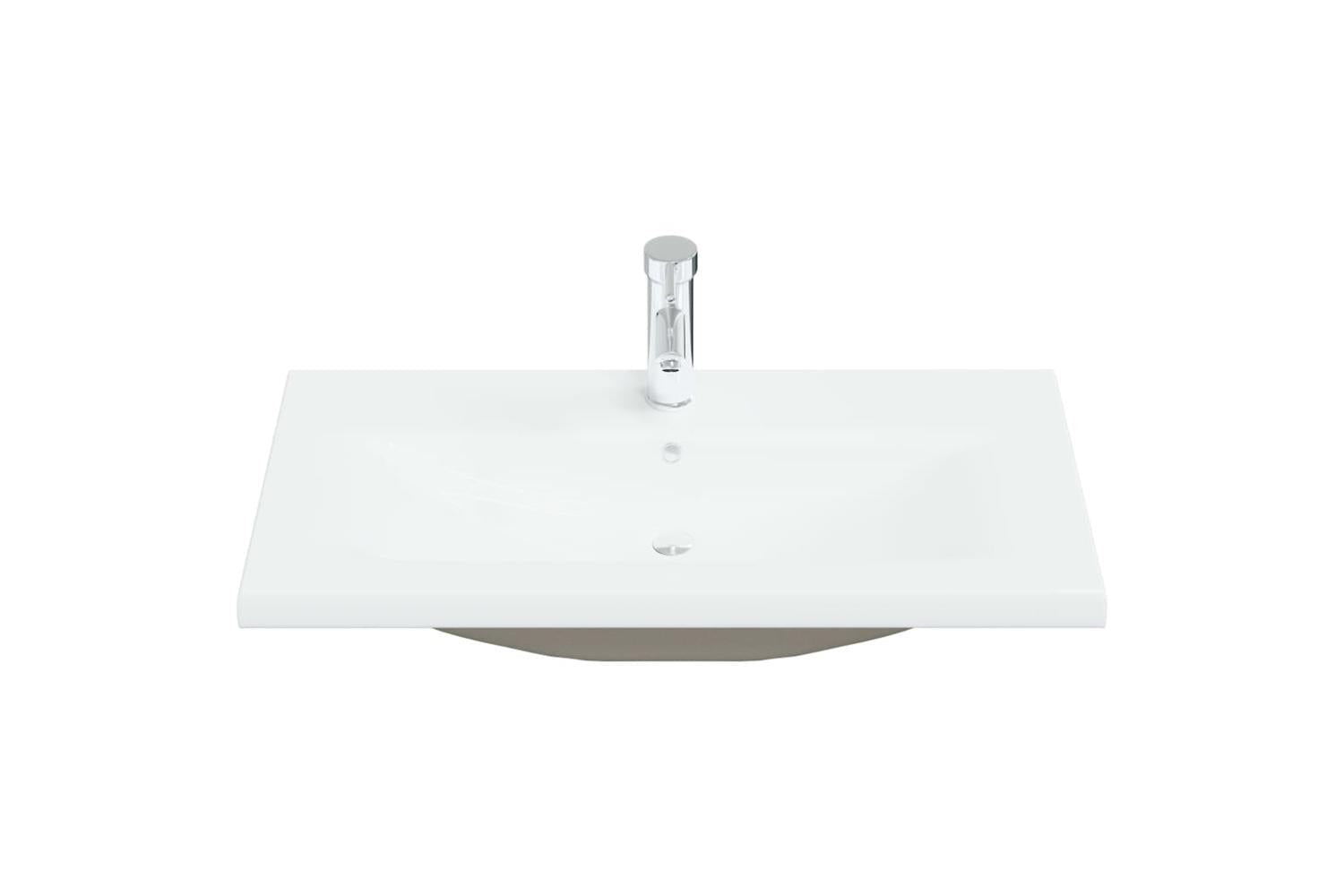 vidaXL 148625 Built-in Basin With Faucet 81x39x18cm Ceramic White-3