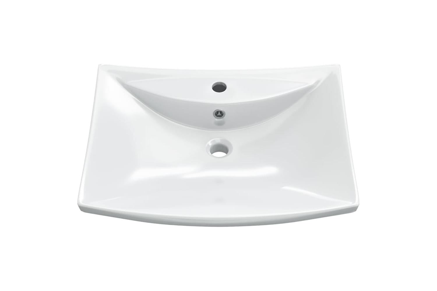 Vidaxl 140688 Luxury Ceramic Basin Rectangular With Overflow & Faucet Hole-3