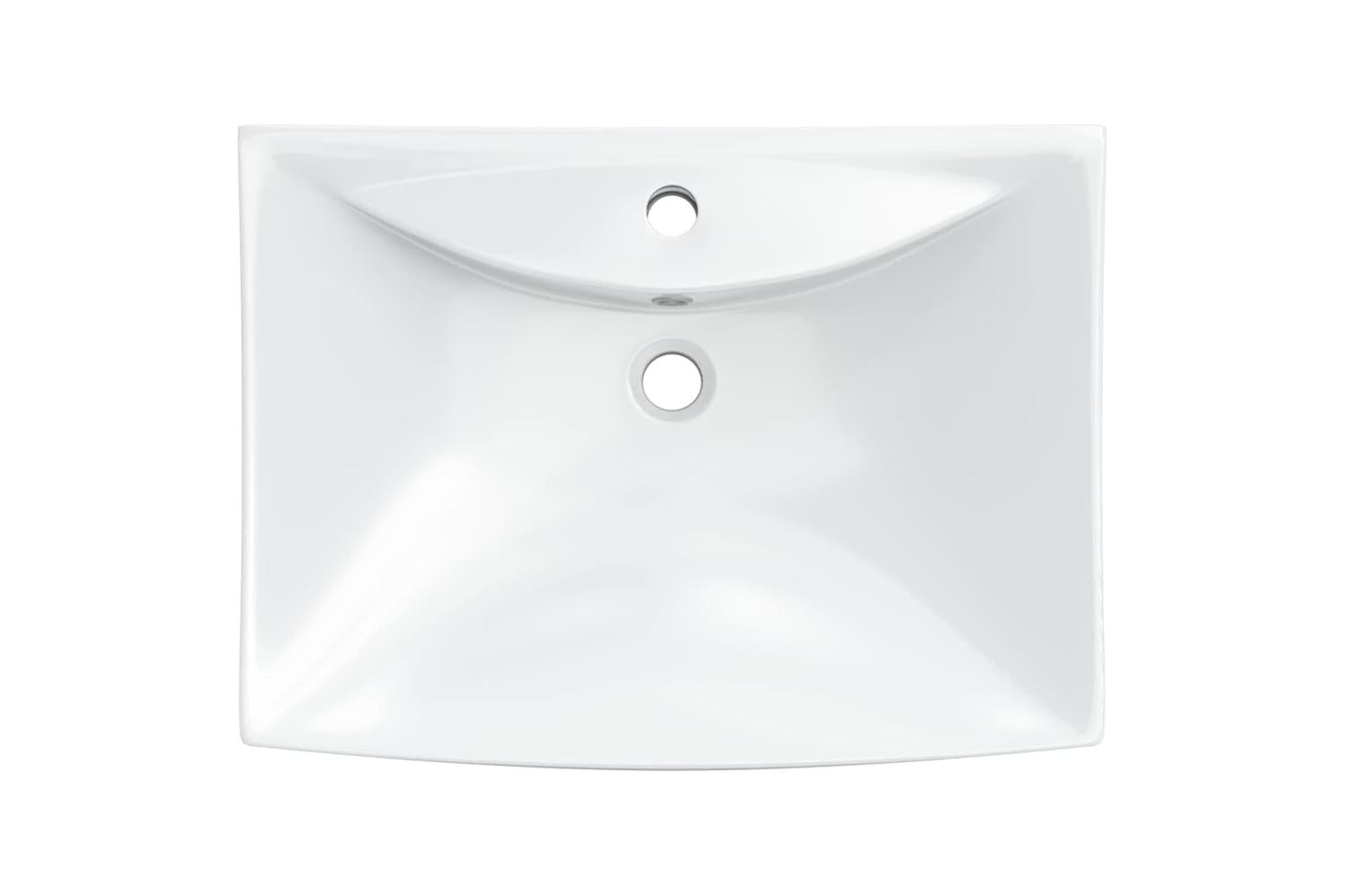 Vidaxl 140688 Luxury Ceramic Basin Rectangular With Overflow & Faucet Hole-4