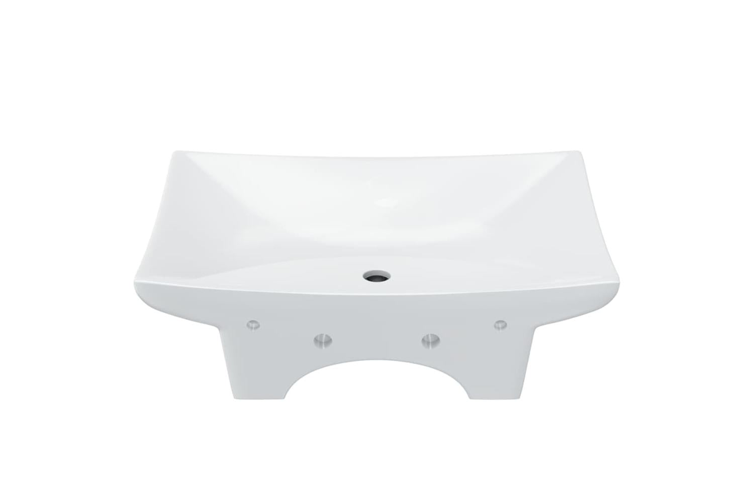 Vidaxl 140688 Luxury Ceramic Basin Rectangular With Overflow & Faucet Hole-5