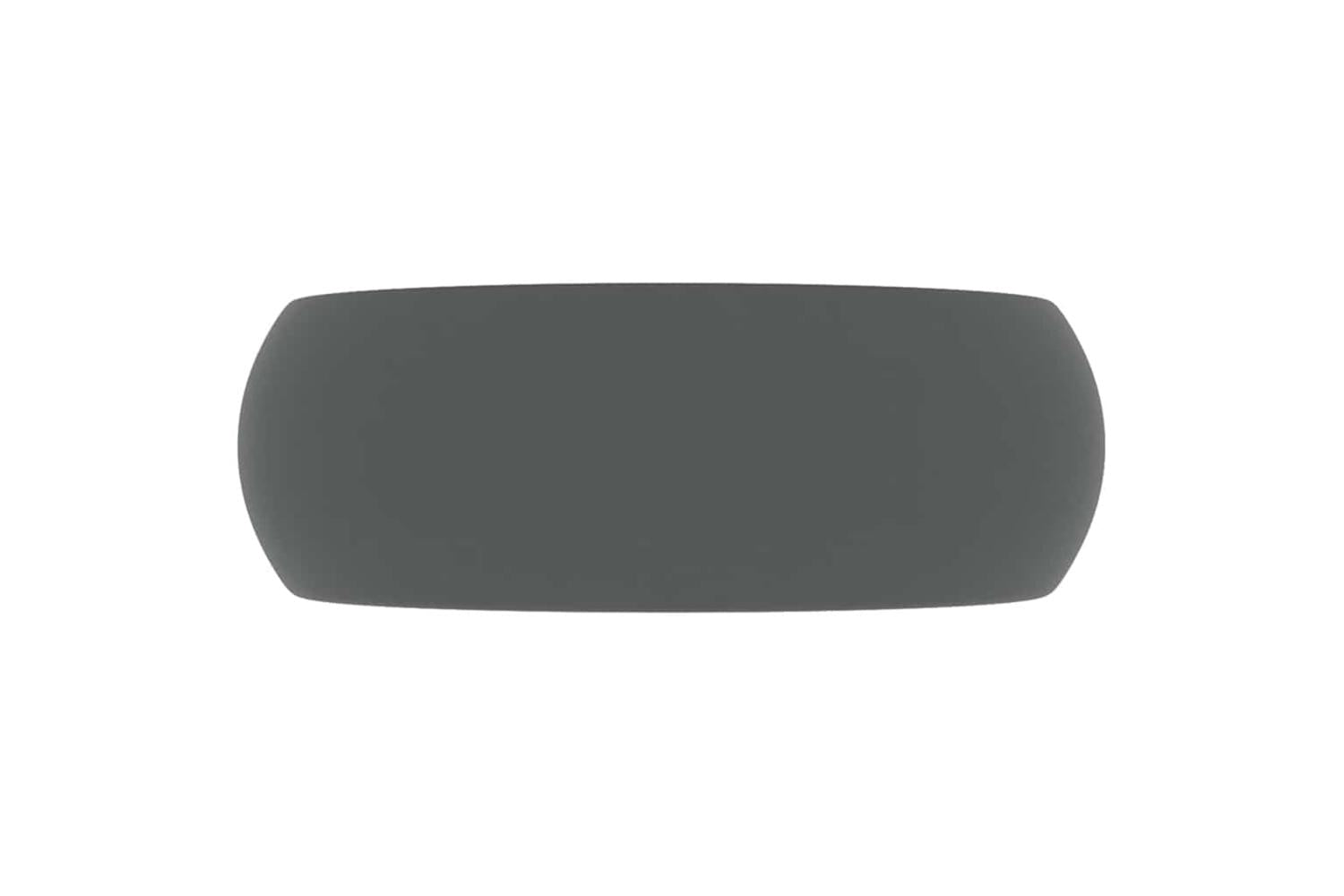 vidaXL 147005 Luxury Wash Basin Round Matt Dark Grey 40x15cm Ceramic-3