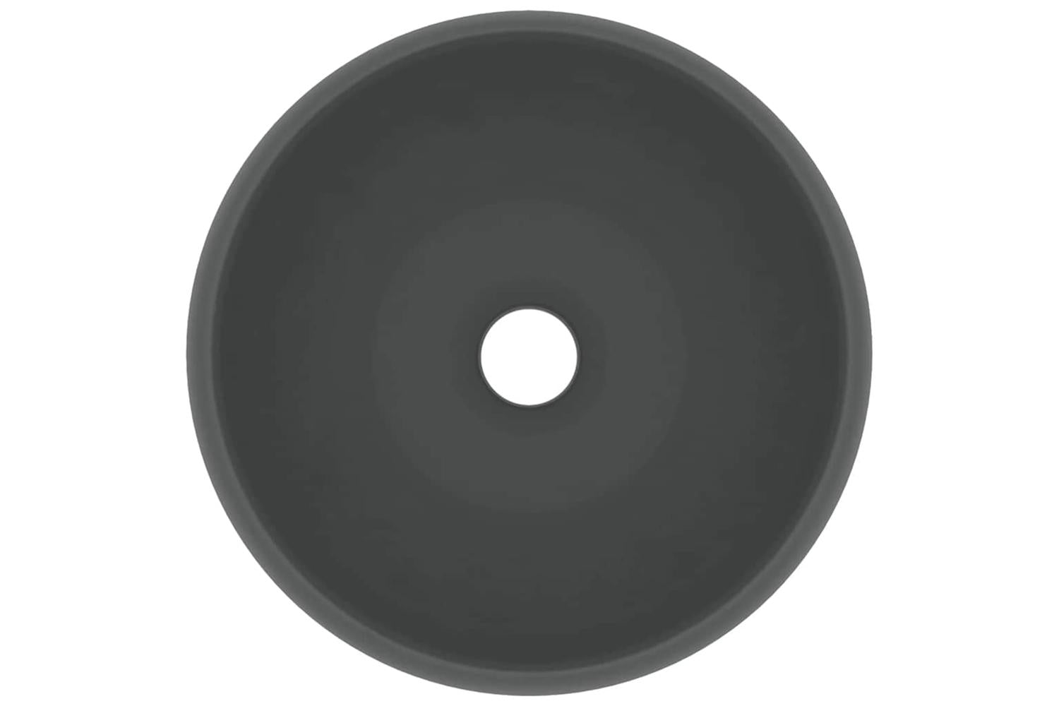 vidaXL 147005 Luxury Wash Basin Round Matt Dark Grey 40x15cm Ceramic-4