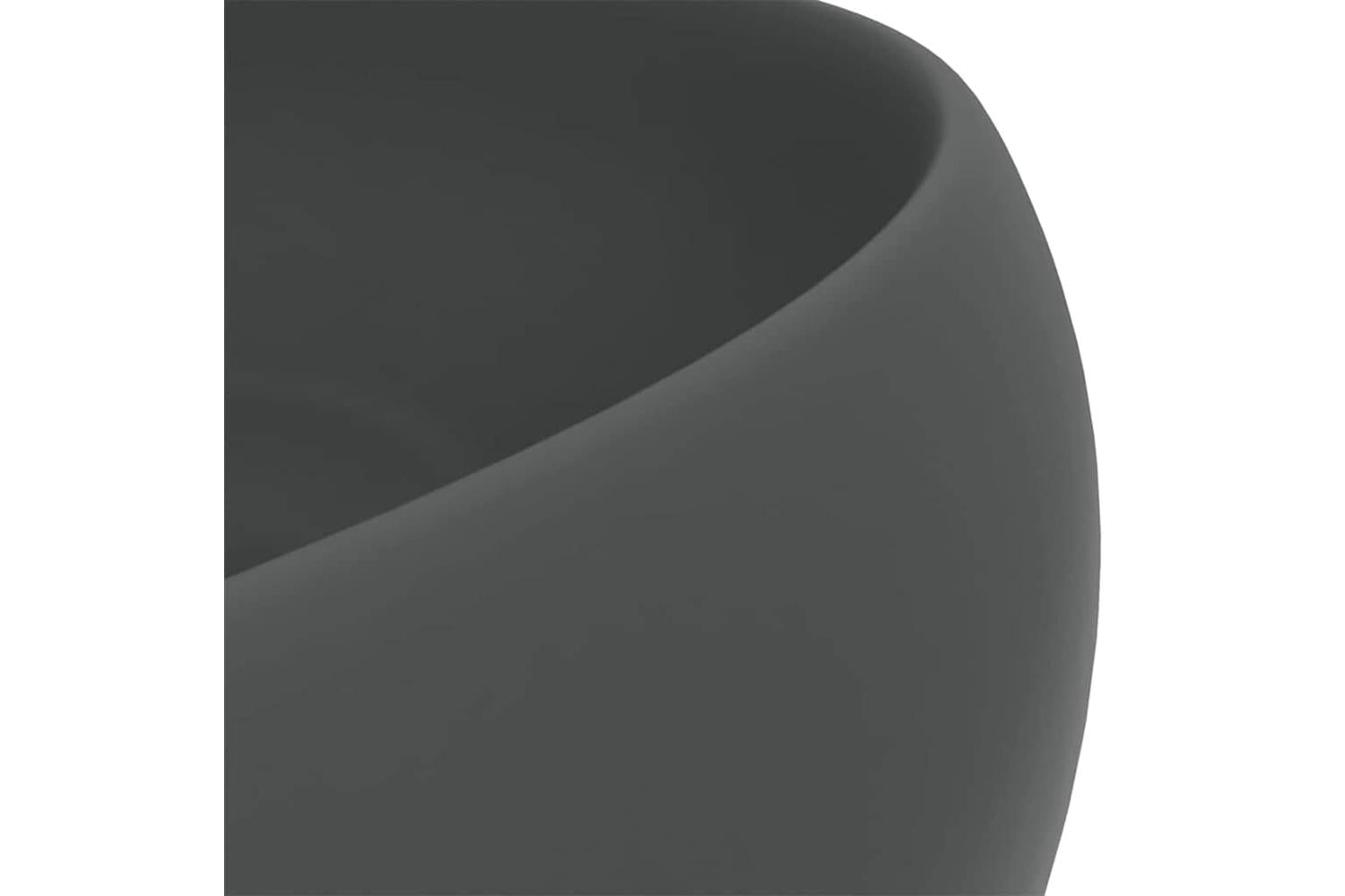 vidaXL 147005 Luxury Wash Basin Round Matt Dark Grey 40x15cm Ceramic-5
