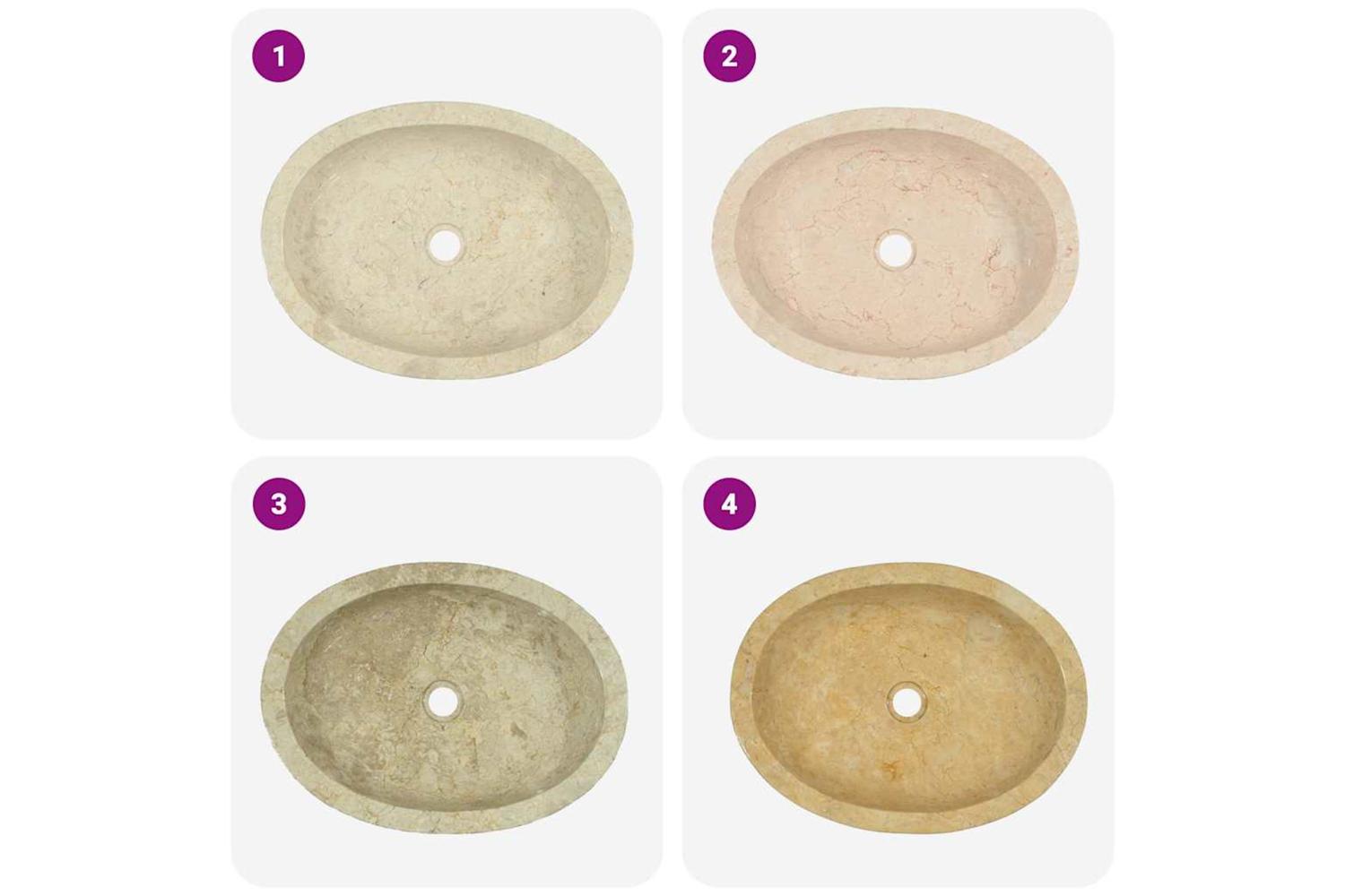 Vidaxl Sink Cream 53x40x15 Cm Marble-6