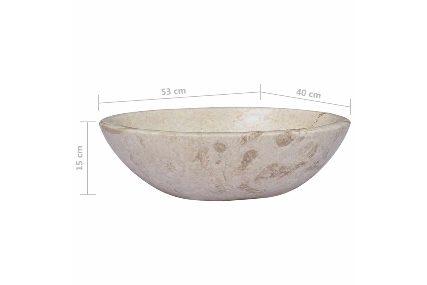 Vidaxl Sink Cream 53x40x15 Cm Marble-8