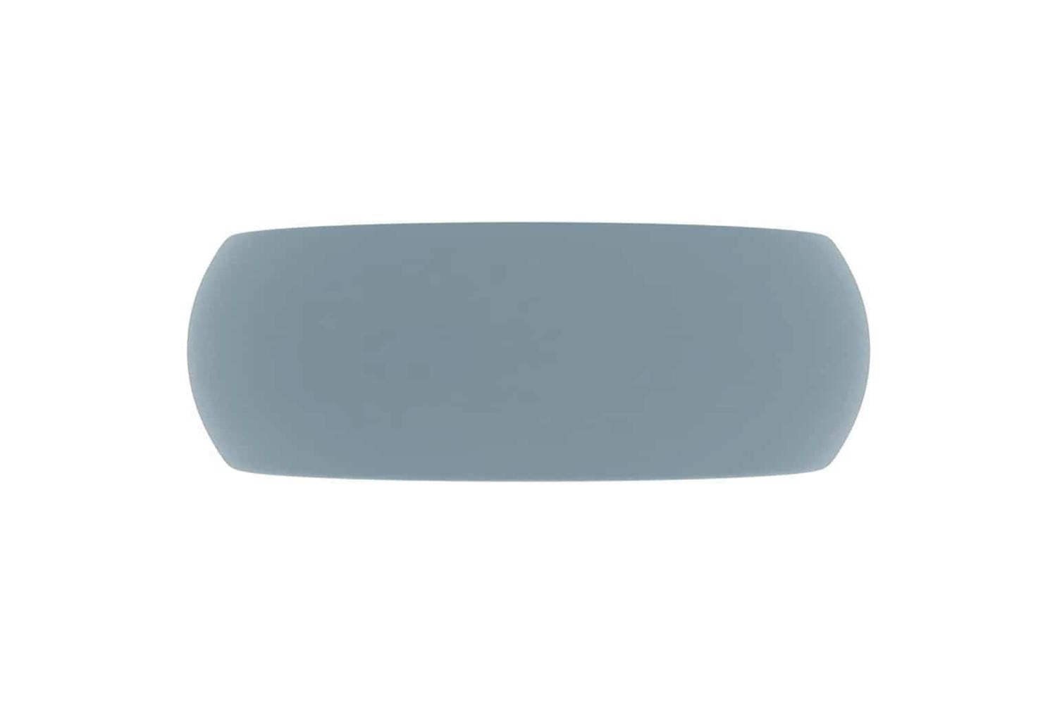 vidaXL 147000 Luxury Wash Basin Round Matt Light Blue 40x15cm Ceramic-3