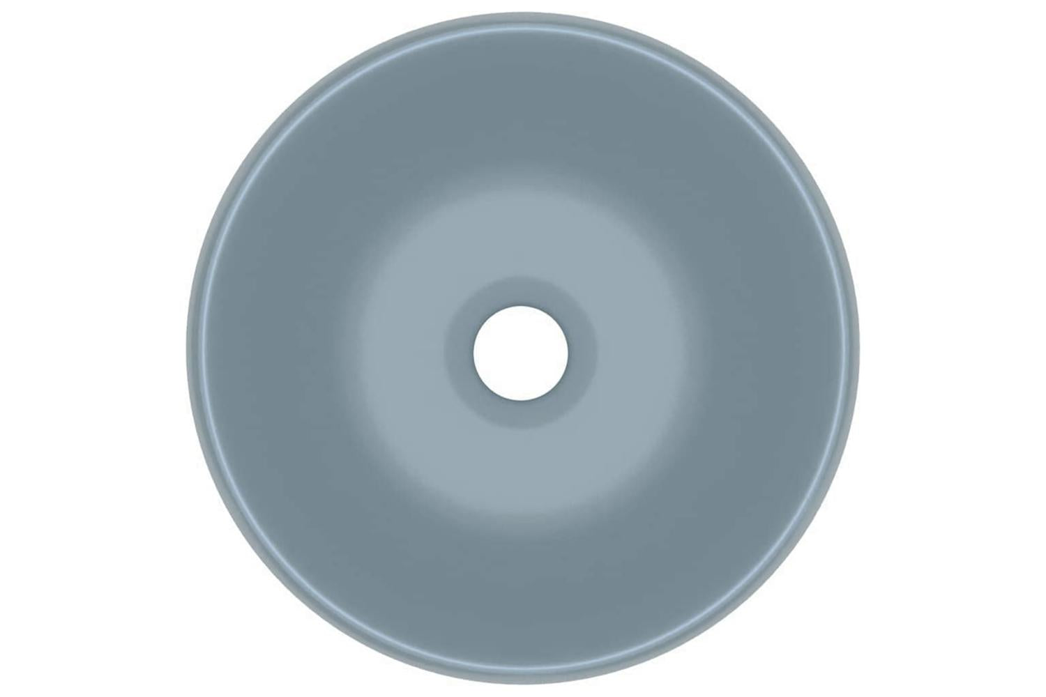 vidaXL 147000 Luxury Wash Basin Round Matt Light Blue 40x15cm Ceramic-4