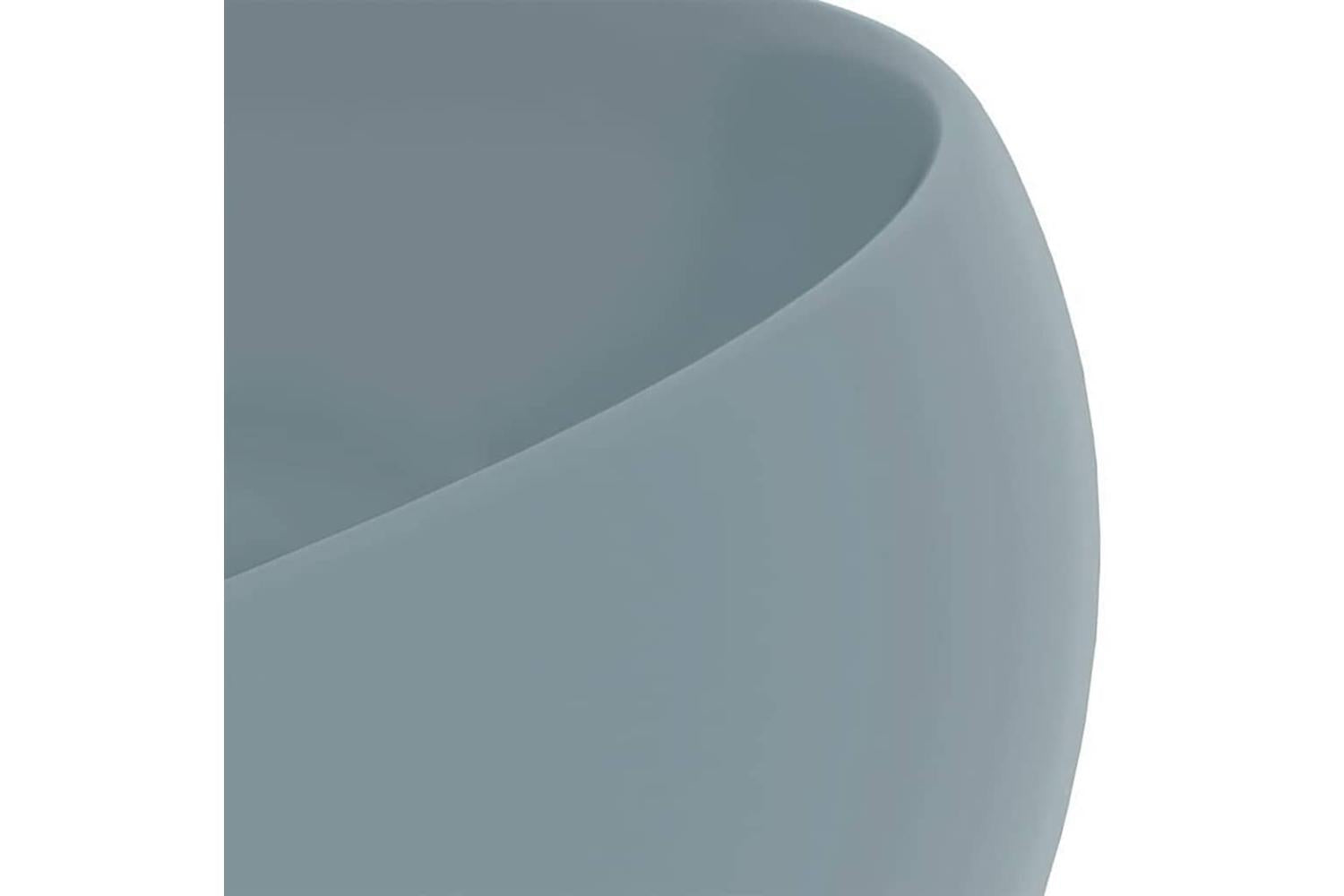 vidaXL 147000 Luxury Wash Basin Round Matt Light Blue 40x15cm Ceramic-5