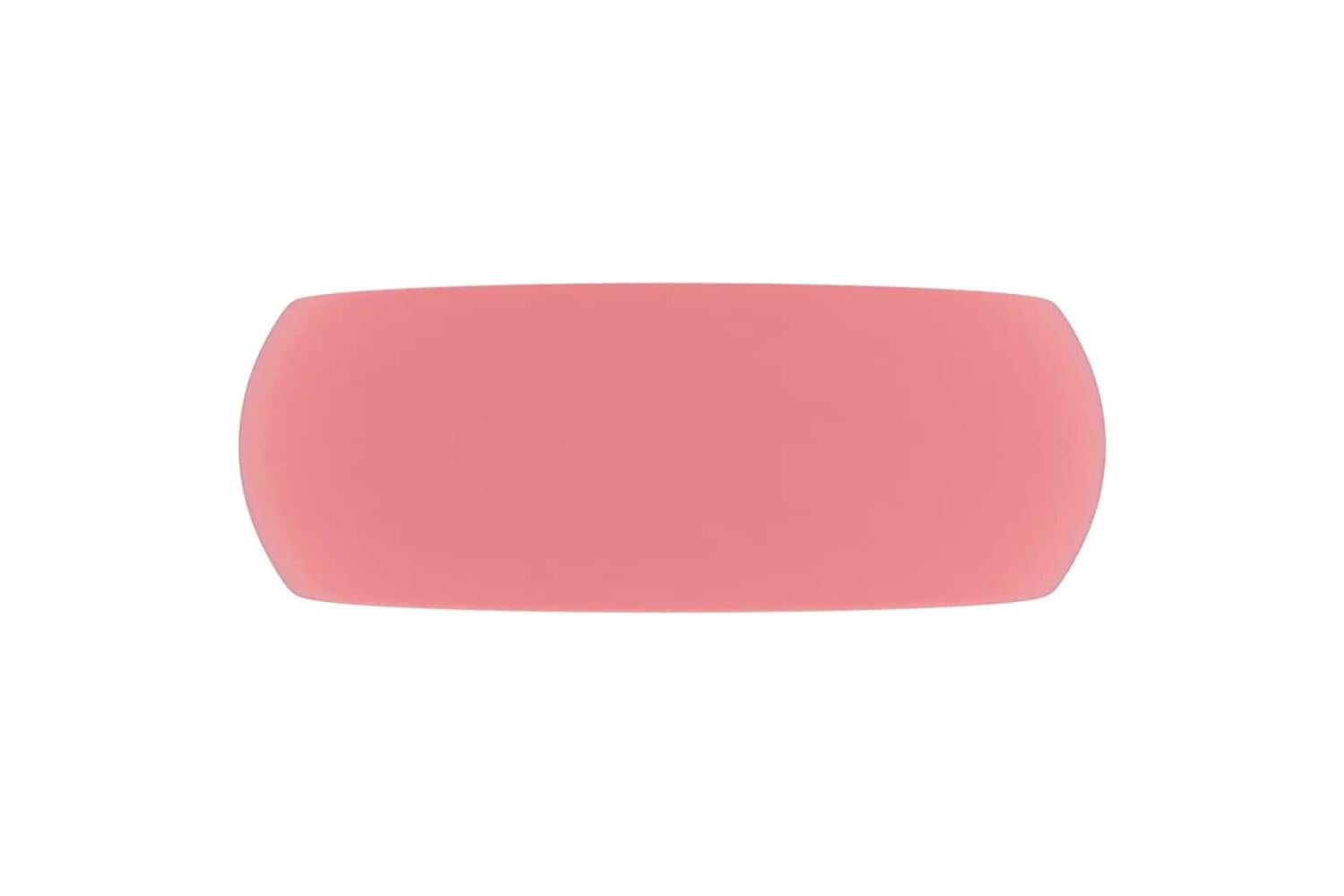 vidaXL 146999 Luxury Wash Basin Round Matt Pink 40x15cm Ceramic-3
