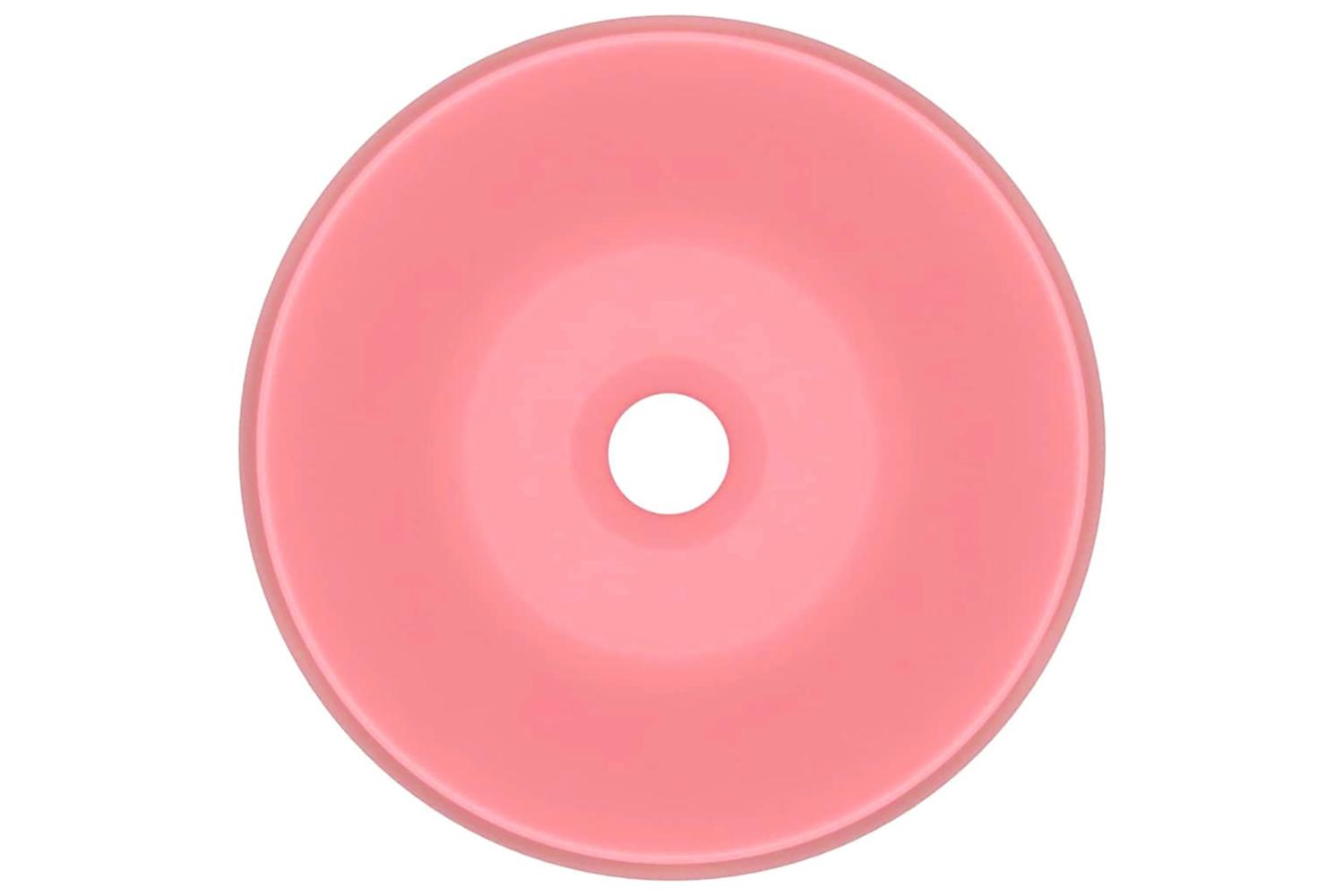 vidaXL 146999 Luxury Wash Basin Round Matt Pink 40x15cm Ceramic-4