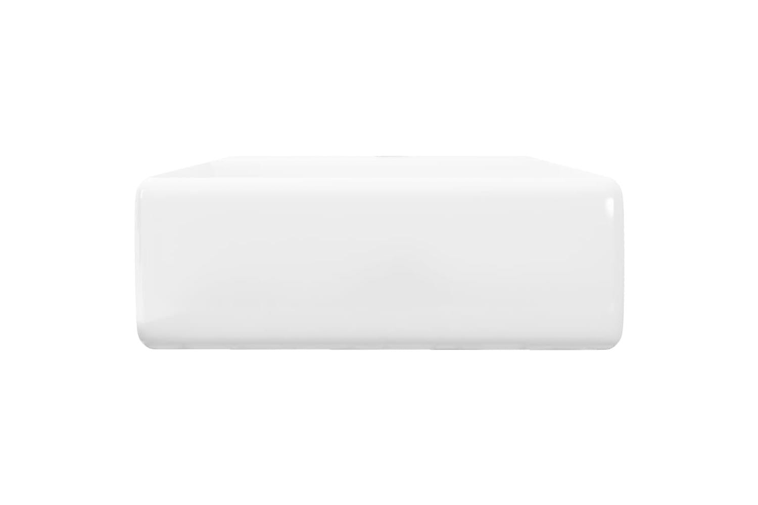 vidaXL 140684 Ceramic Basin Square With Overflow And Faucet Hole 41 X 41cm-5