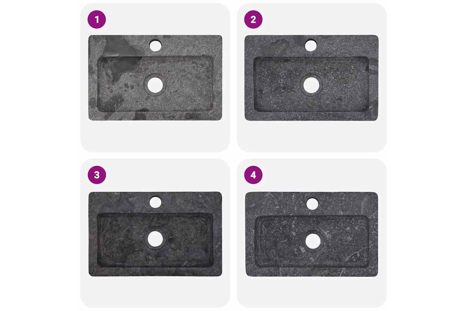 Vidaxl Sink Grey 38x24x6.5 Cm Marble-4