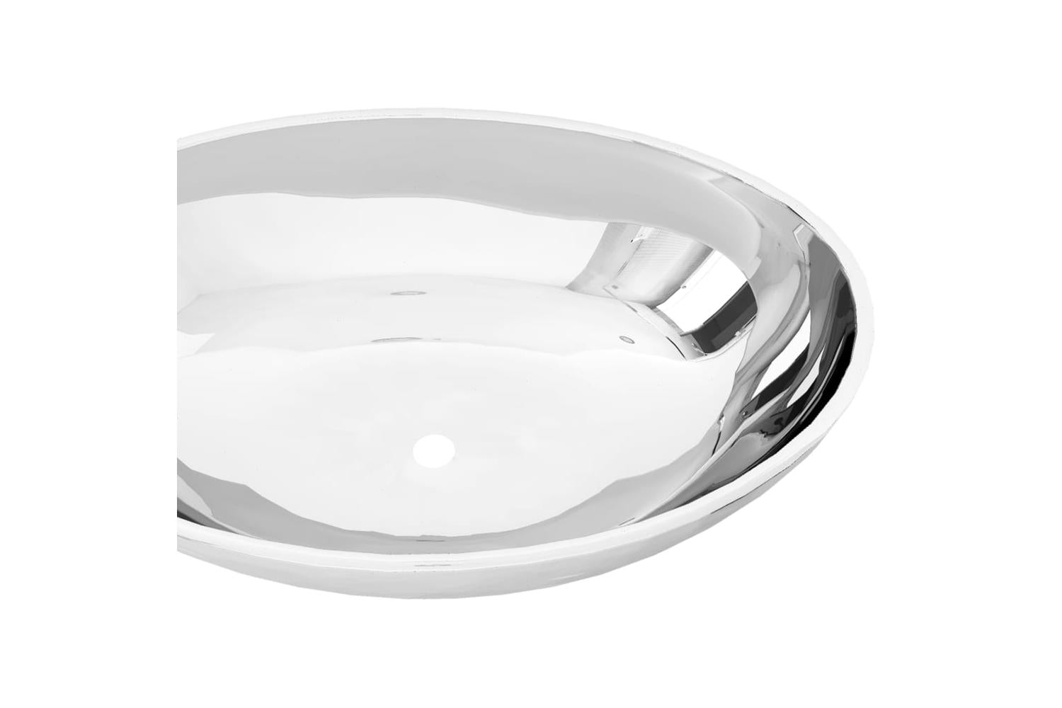 vidaXL 143473 Wash Basin 40x33x13.5cm Ceramic Silver-4