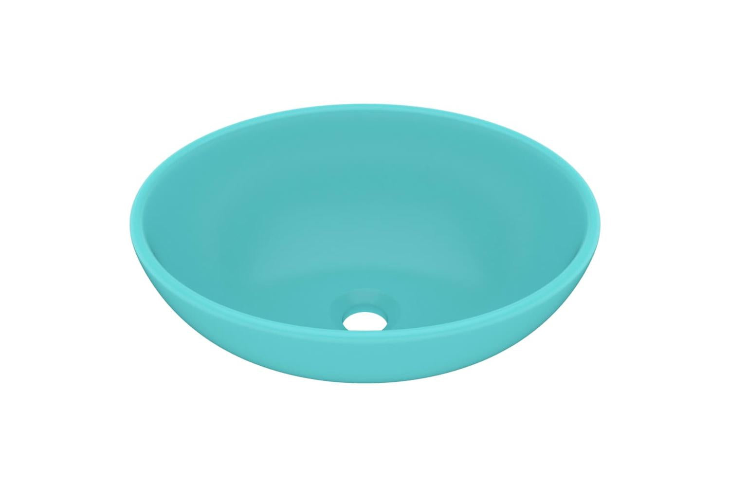 vidaXL 146925 Luxury Basin Oval-shaped Matt Light Green 40x33cm Ceramic