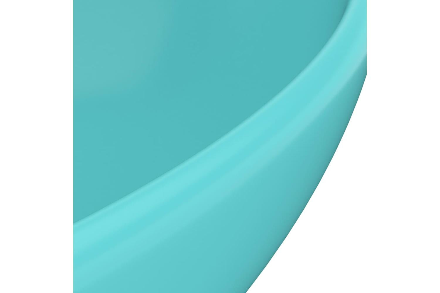 vidaXL 146925 Luxury Basin Oval-shaped Matt Light Green 40x33cm Ceramic-5