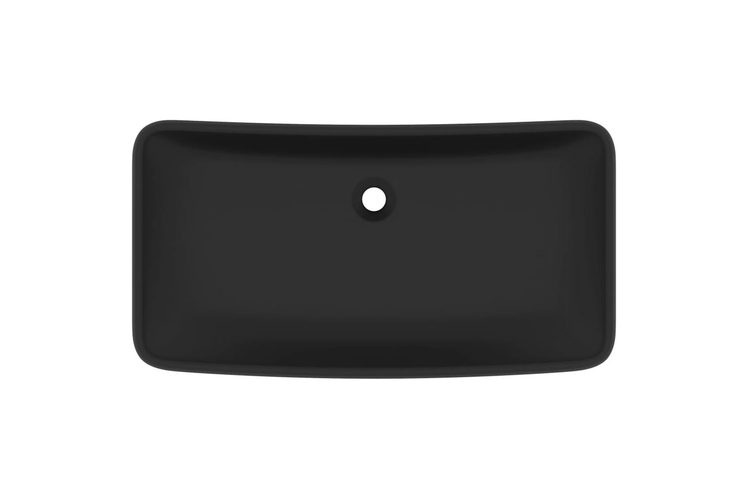vidaXL 146964 Luxury Basin Rectangular Matt Black 71x38cm Ceramic-3