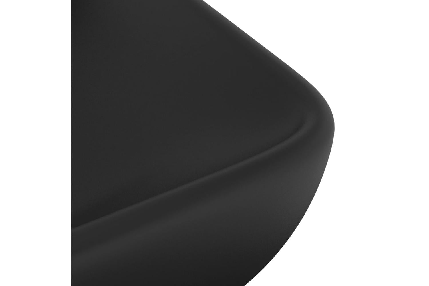 vidaXL 146964 Luxury Basin Rectangular Matt Black 71x38cm Ceramic-5
