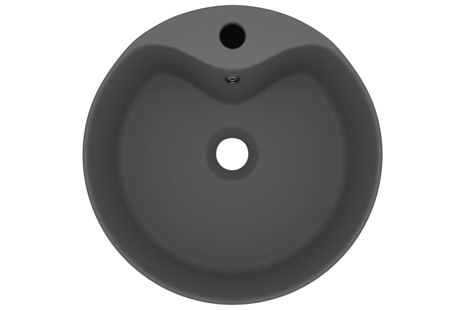 vidaXL 147038 Luxury Wash Basin With Overflow Matt Dark Grey 36x13cm Ceramic-3