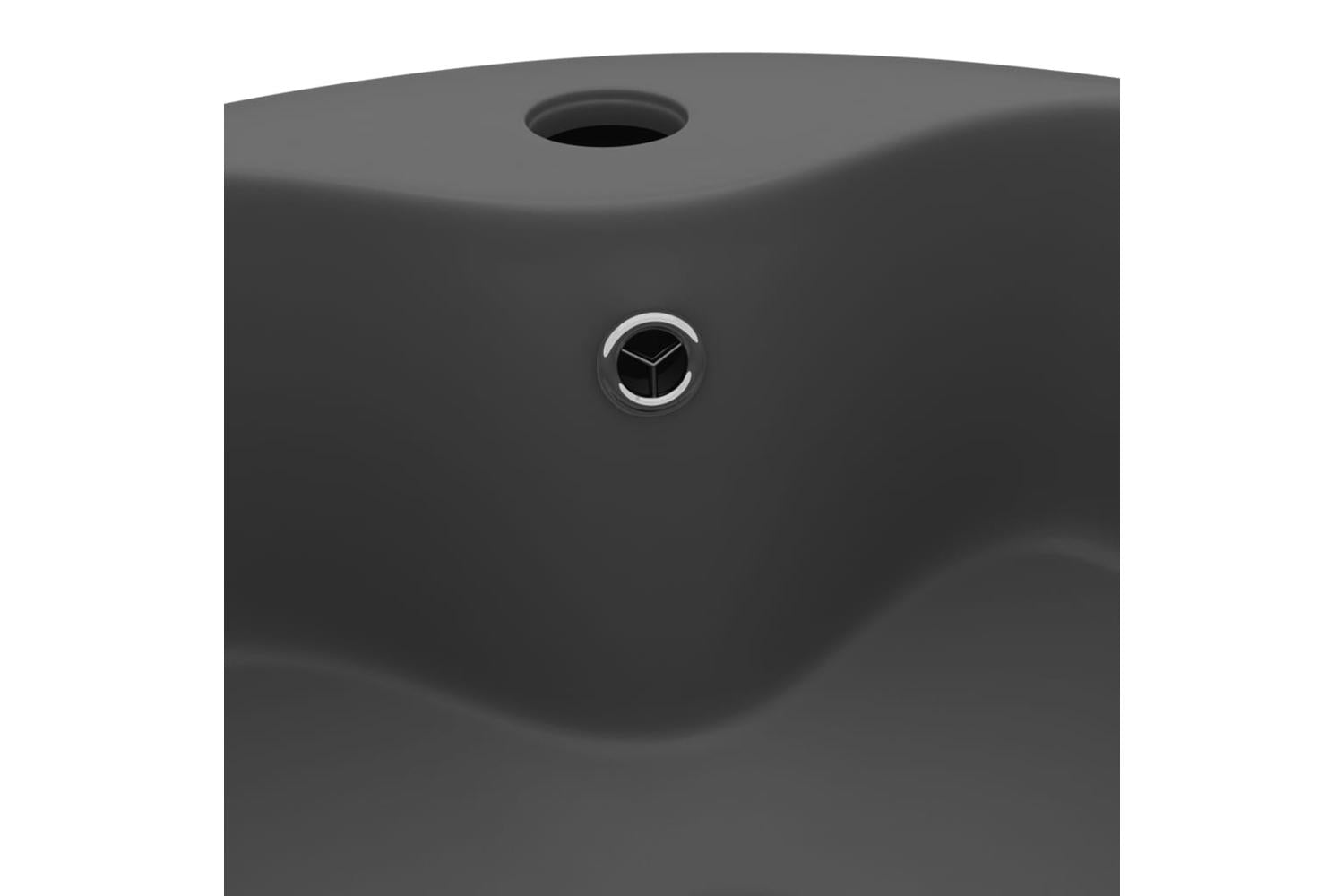 vidaXL 147038 Luxury Wash Basin With Overflow Matt Dark Grey 36x13cm Ceramic-5