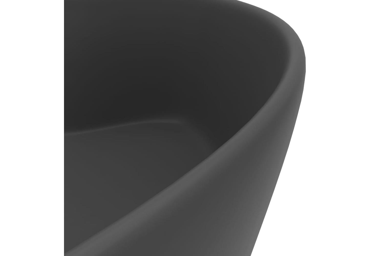 vidaXL 147038 Luxury Wash Basin With Overflow Matt Dark Grey 36x13cm Ceramic-6