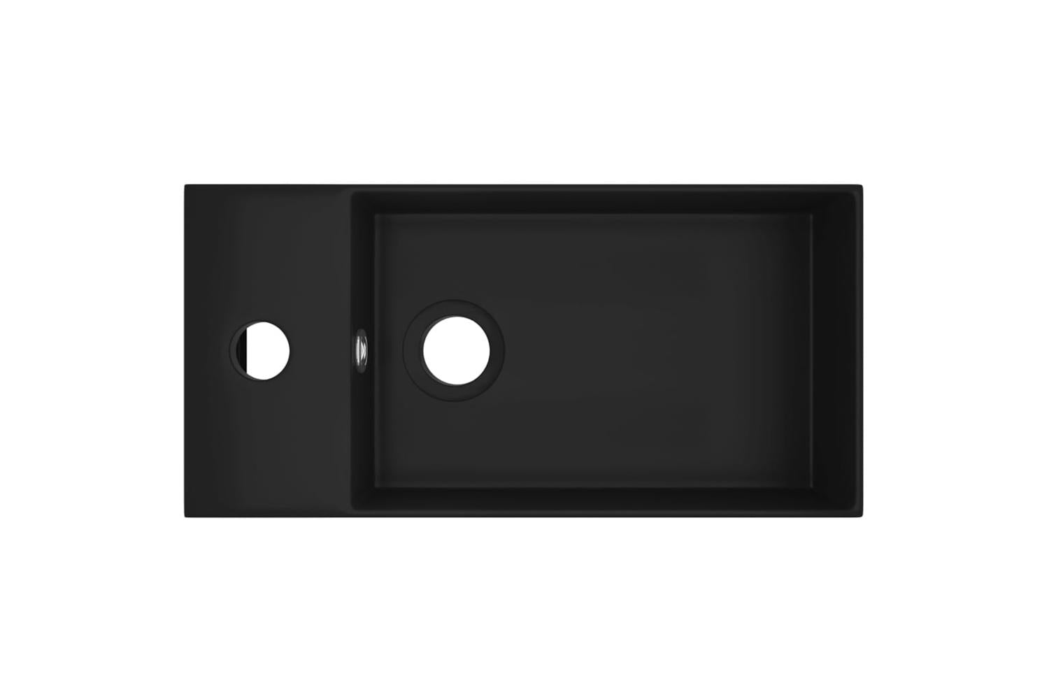 Vidaxl 146997 Bathroom Sink With Overflow Ceramic Matt Black-3