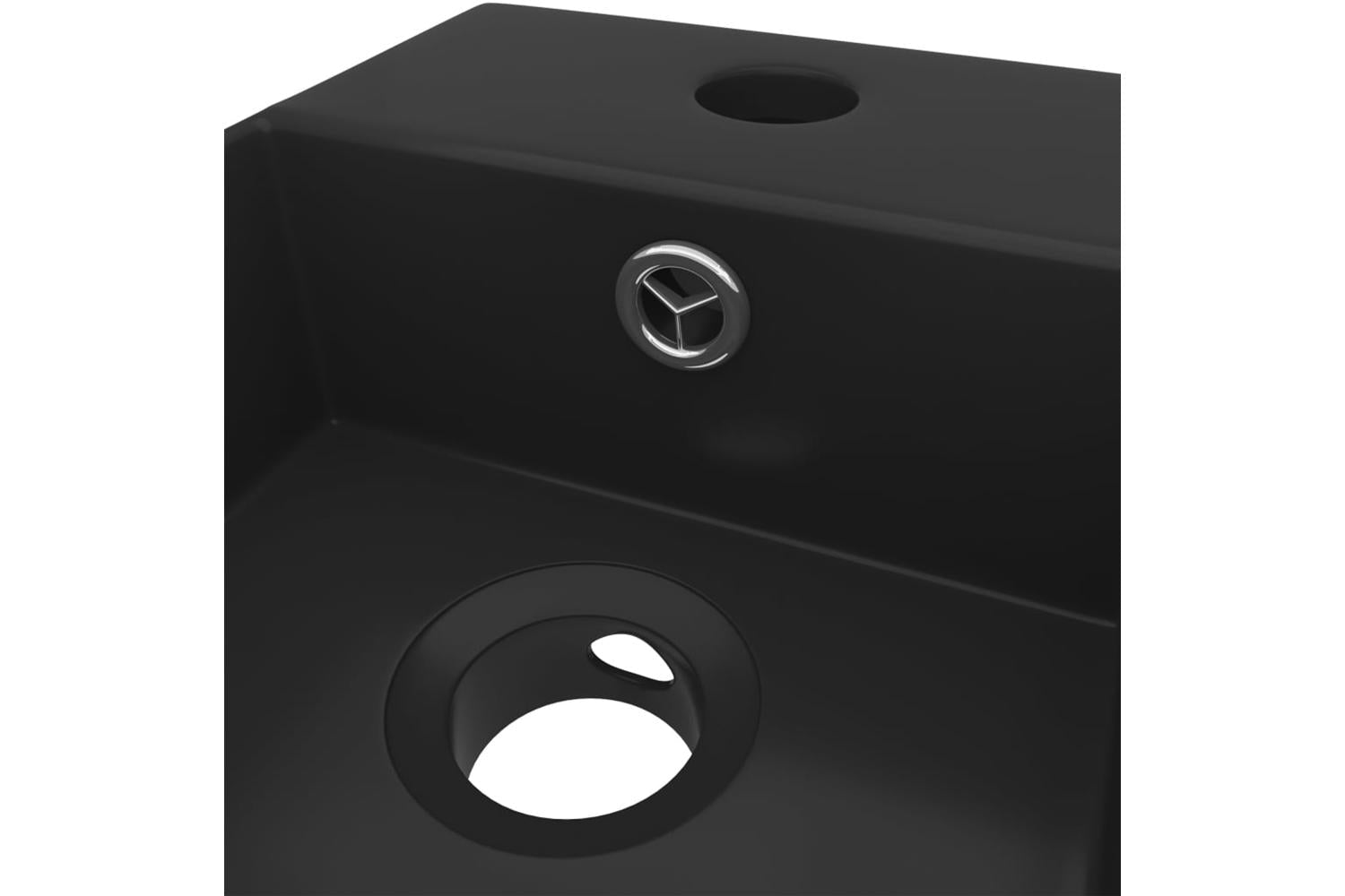 Vidaxl 146997 Bathroom Sink With Overflow Ceramic Matt Black-5
