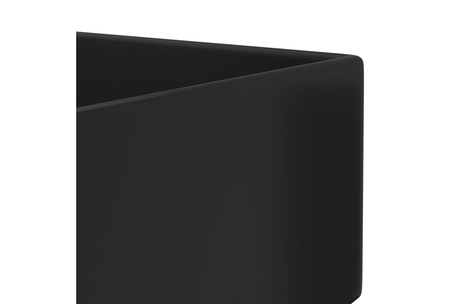 Vidaxl 146997 Bathroom Sink With Overflow Ceramic Matt Black-6