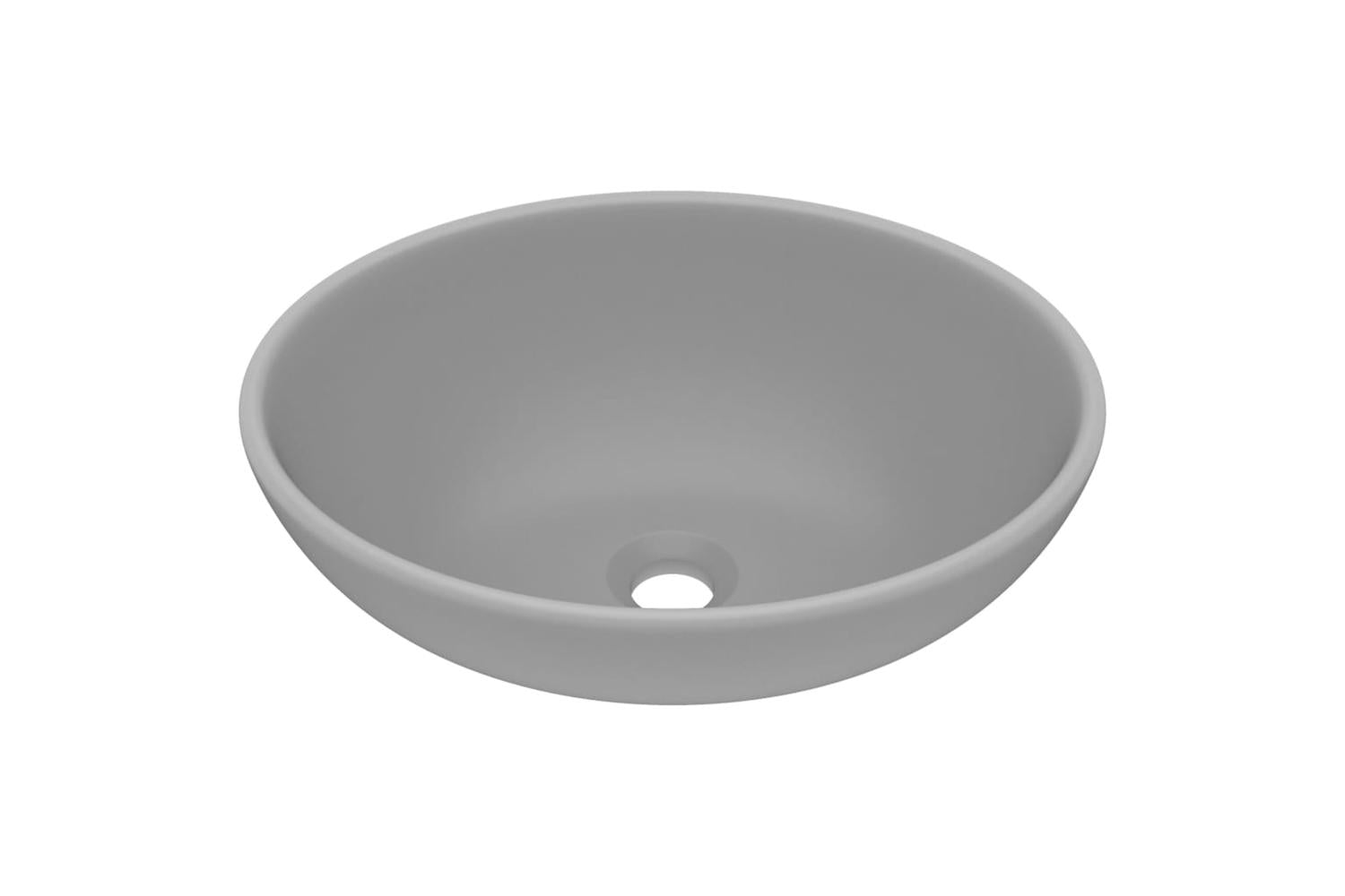 vidaXL 146927 Luxury Basin Oval-shaped Matt Light Grey 40x33cm Ceramic