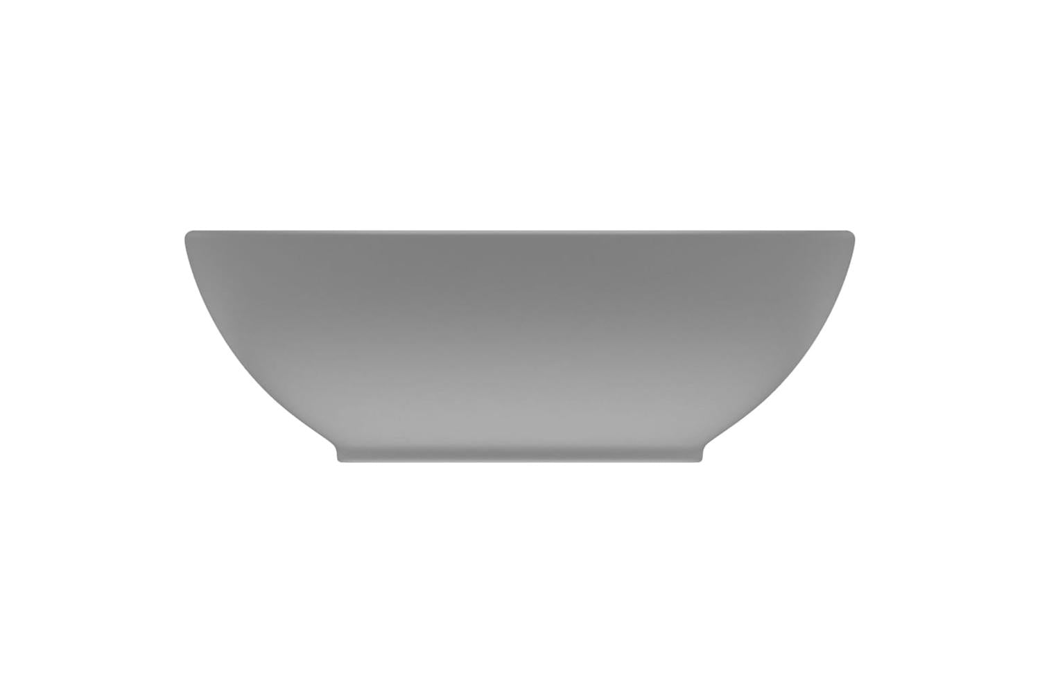 vidaXL 146927 Luxury Basin Oval-shaped Matt Light Grey 40x33cm Ceramic-3